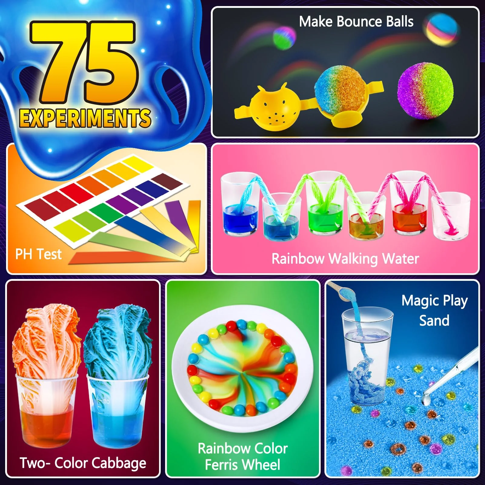 JOPSHEEN 75 Experimente Kits für Kinder Jungen Mädchen, Wissenschaft Experimentierkasten Spielzeug Jungen Geschenke, Vulkan Chemiebaukasten Kindern Labor - Image 5