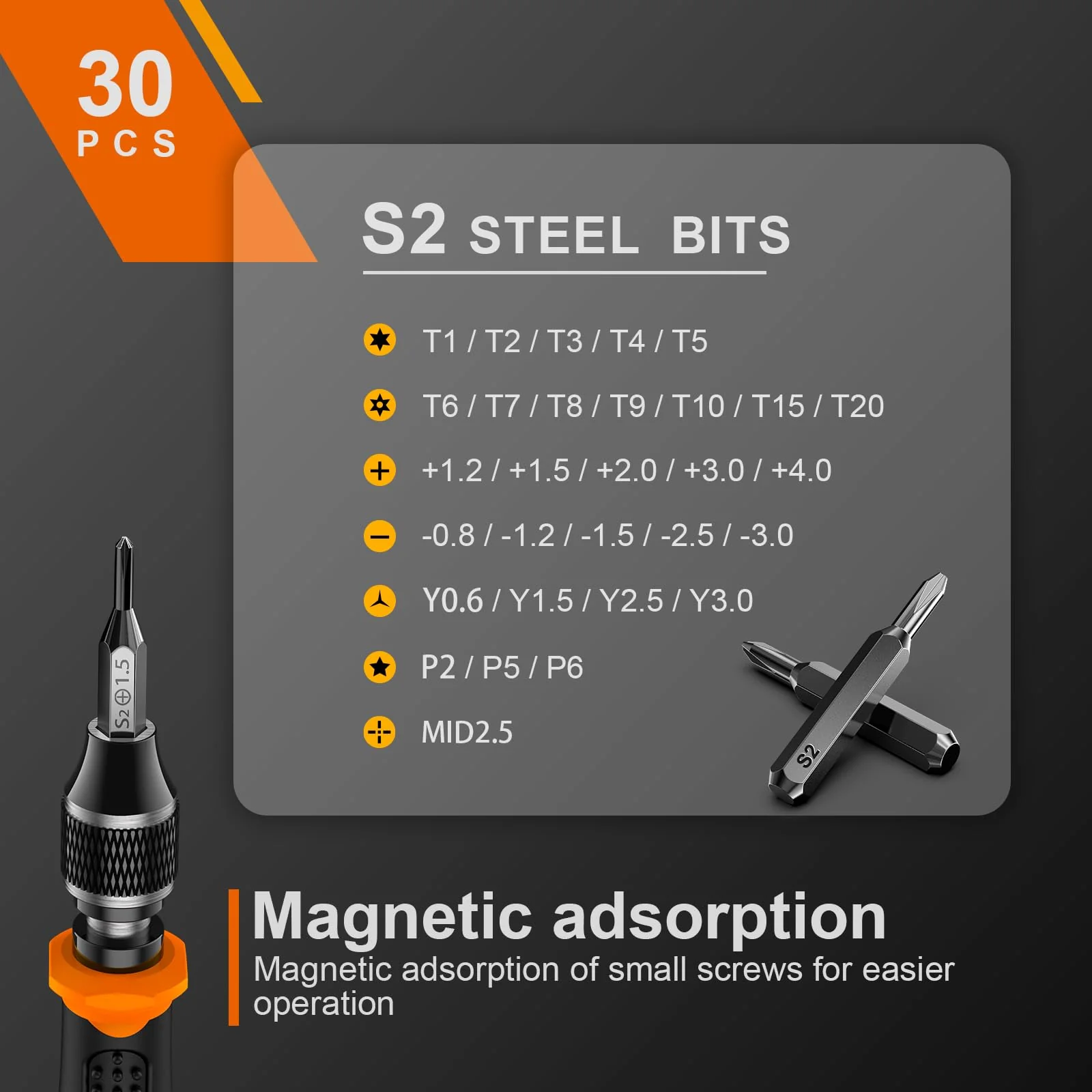 JOREST 38Pcs Feinmechaniker Schraubendreher Set, Mini Werkzeug mit Torx T5 T6 T8 T9 T10 T20, usw, Reparatur Kit für iphone, ipad, Switch, PS4, Xbox, Laptop, Macbook, Computer, Brille, Uhren, usw - Image 6