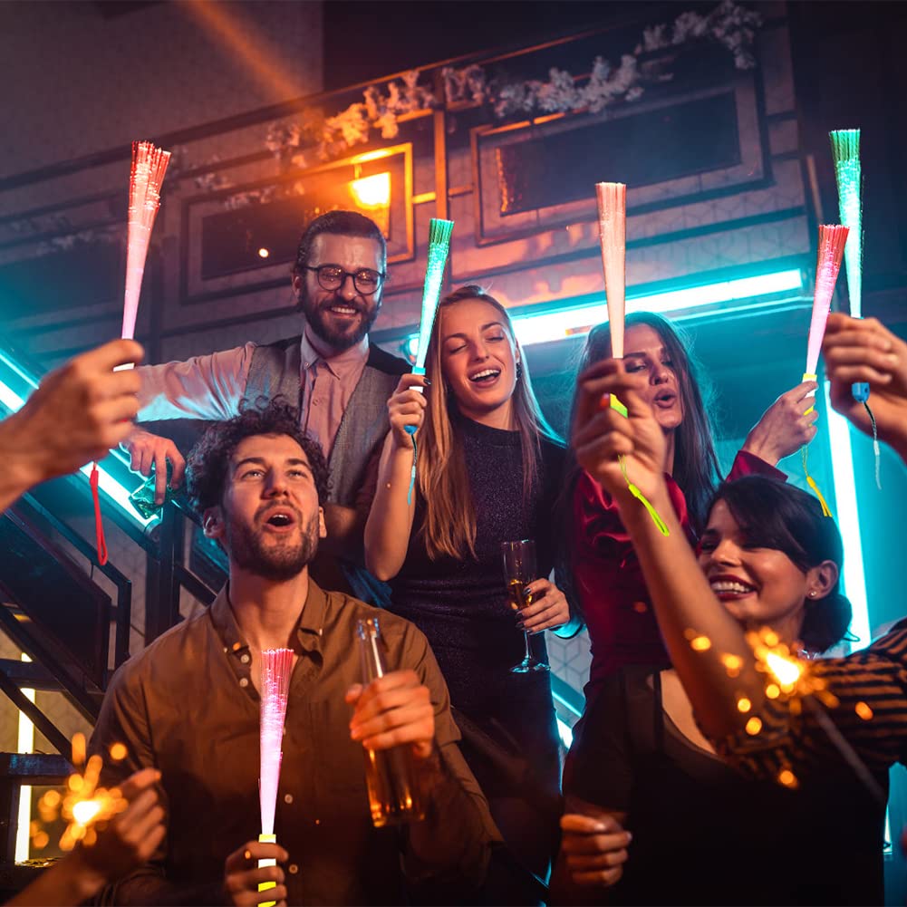 Joycabin 12 Stück LED Leuchtstäbe, Knicklichter, Leuchtwedel Party Set mit Multicolor Licht, Glasfaser Leuchtstab für Weihnachten, Party, Konzert, Hochzeit - Image 3
