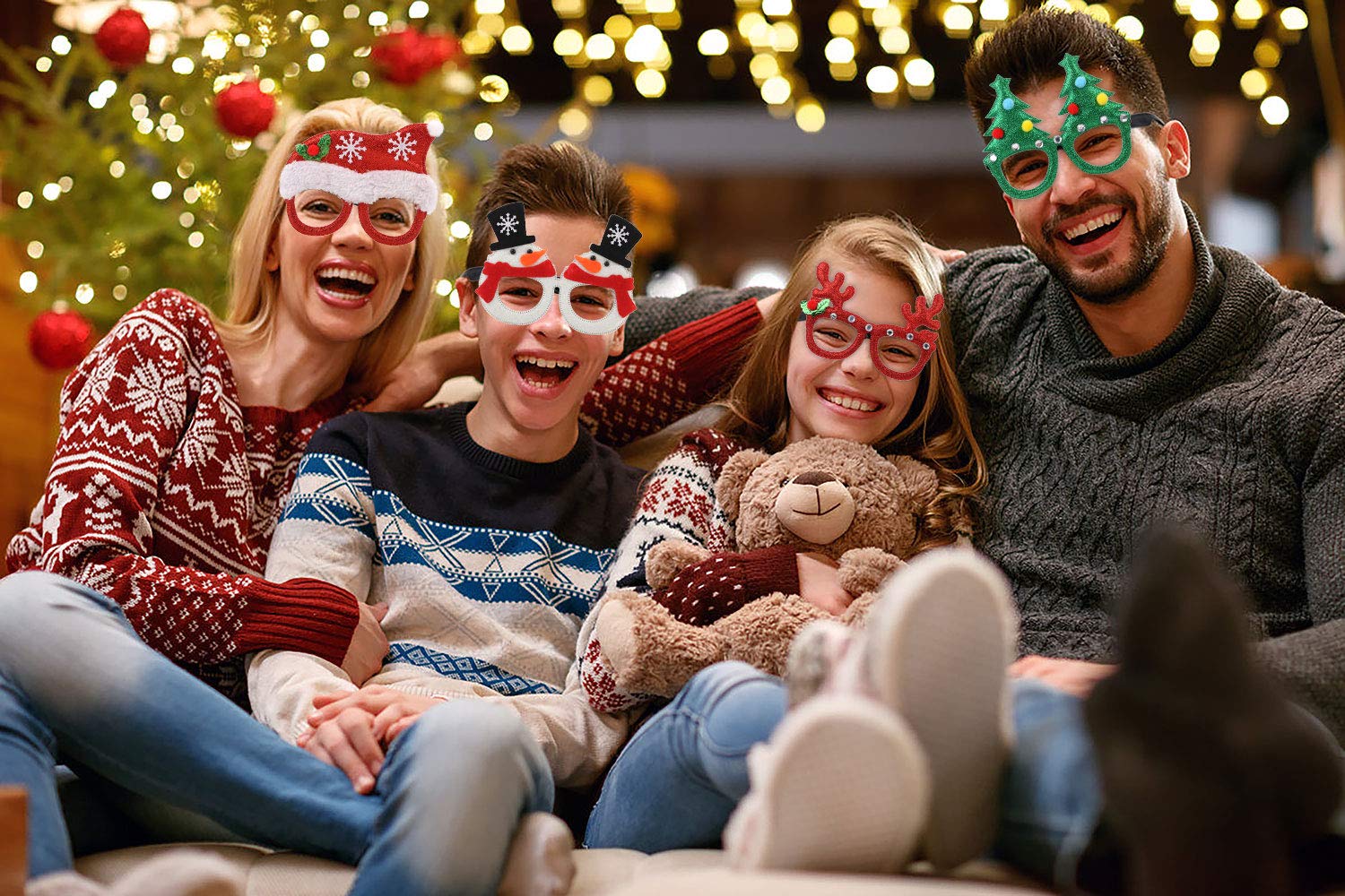 Joyibay Weihnachtsbrillen, 12 Stück Partybrillen Set Kreative Weihnachten Brillen Party Gläser Cartoon Nette Sortierte Kinder Partybrillen Lustige Brille für Partydekoration - Image 7
