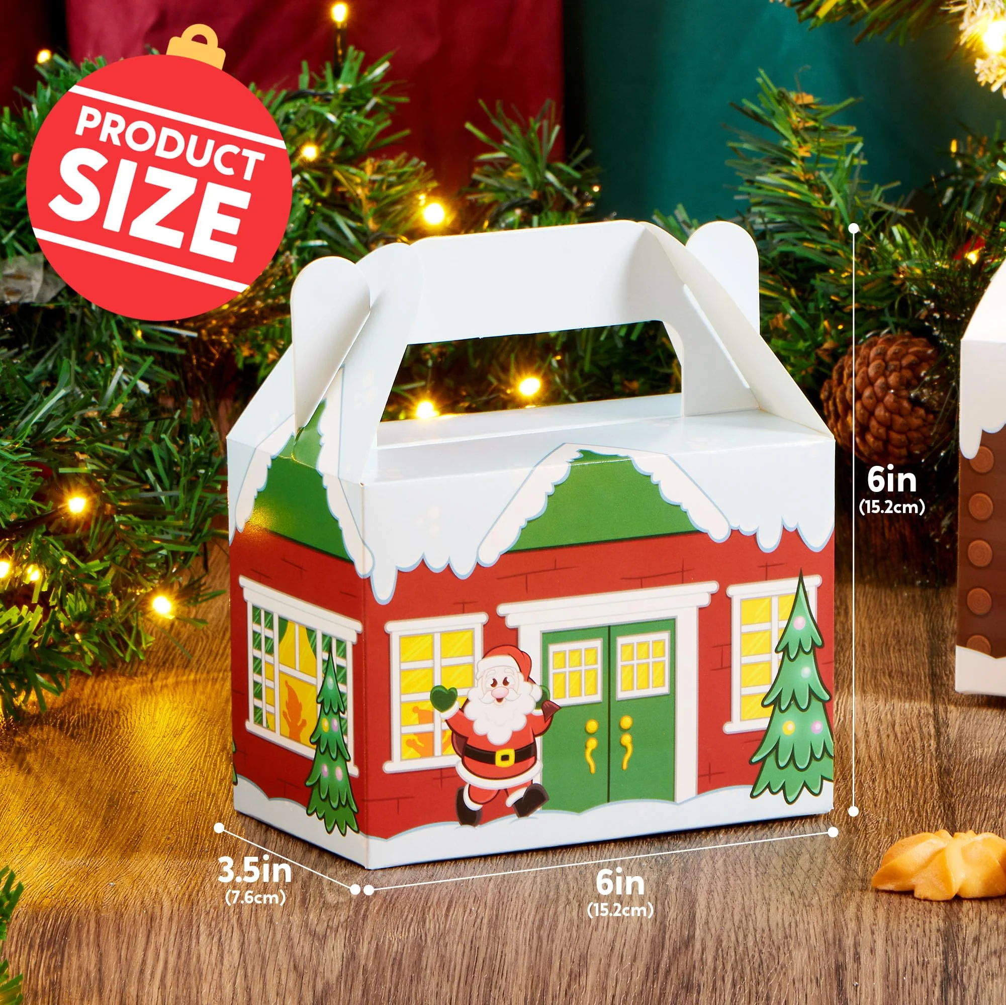JOYIN 24 Stück 3D Weihnachten Geschenkboxen, Geschenkschachtel Süßigkeiten, Kuchen, Schokolade, Plätzchen, Kekse Karton für Weihnachten, Geschenkverpackung (Christmas House) - Image 5