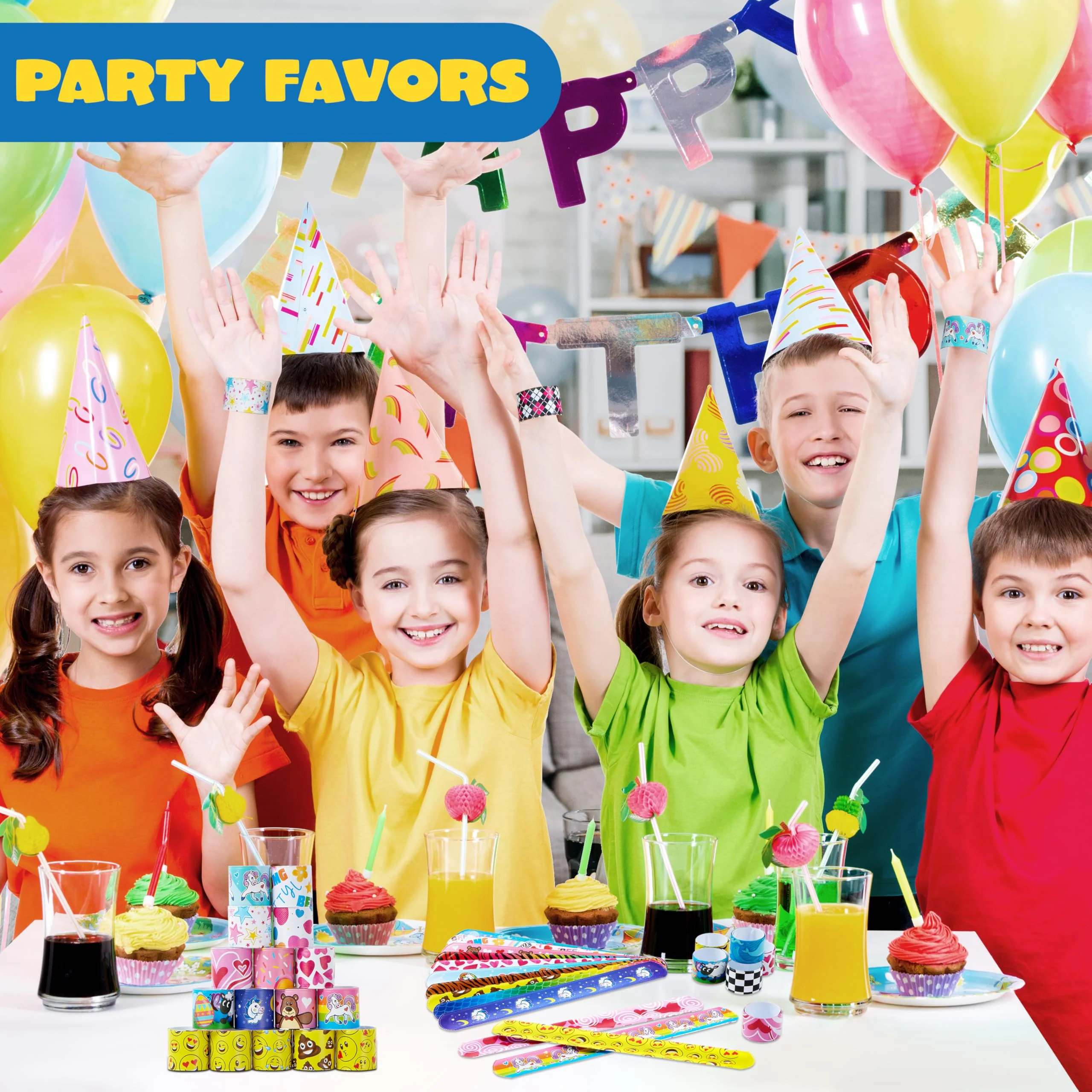 JOYIN 30 PCs Slap Armbänder, Kleine Mitbringsel für Kinder, Party Mitgebsel Kindergeburtstag ab 4 Jahre (30 Designs) Geburtstag Party Favours Pack, Kindergeburtstag Gastgeschenke, Ostern Korb Füller - Image 3