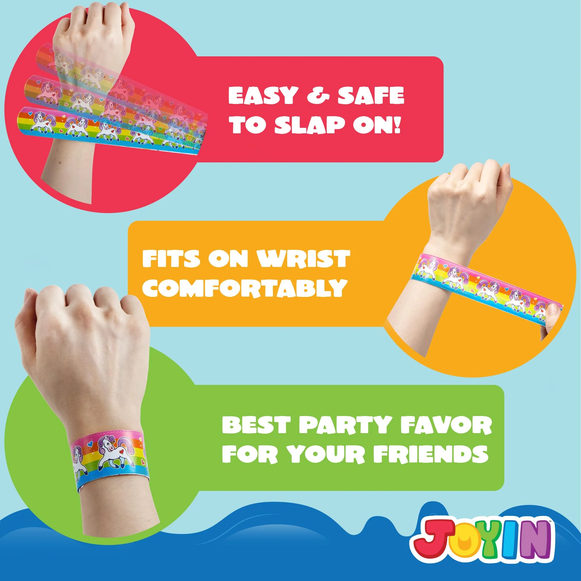JOYIN 30 PCs Slap Armbänder, Kleine Mitbringsel für Kinder, Party Mitgebsel Kindergeburtstag ab 4 Jahre (30 Designs) Geburtstag Party Favours Pack, Kindergeburtstag Gastgeschenke, Ostern Korb Füller - Image 6