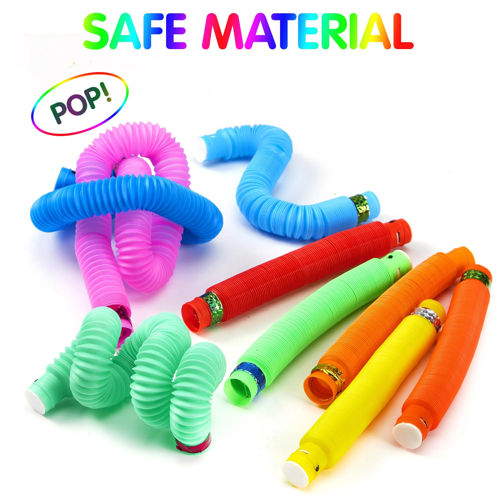JOYIN 9 Stück LED Knicklicht Pop Tubes, Leuchtende Sensorik Spielzeuge & Biegsame Röhren, Perfekt Als Halloween Party Deko, Mitgebsel Für Kinder Und Fidget Toy - Image 2