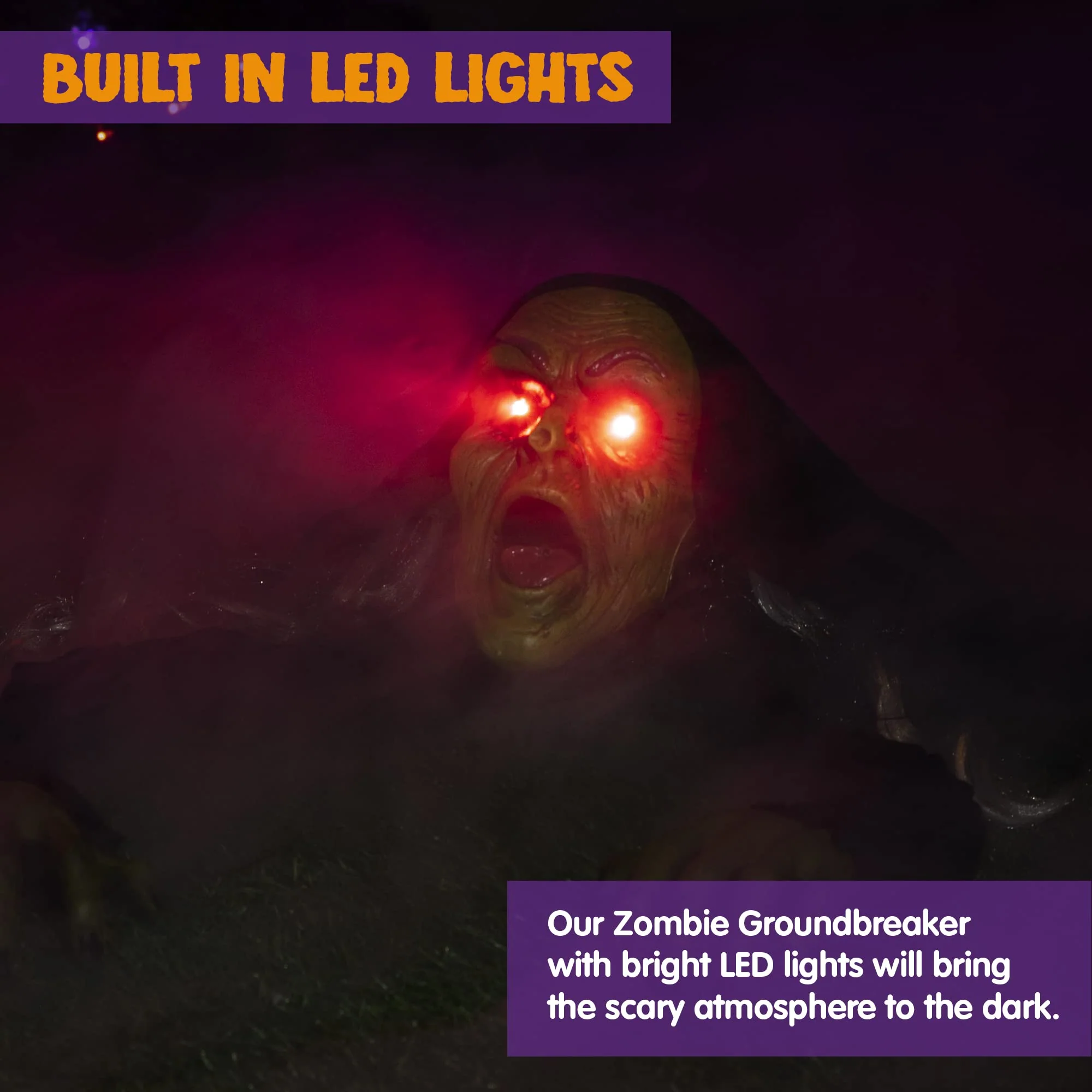 Joyin Halloween-Dekoration Bodendurchbrecher-Zombie mit Geräusch und blinkenden Augen als Hofdekorationen - Image 7