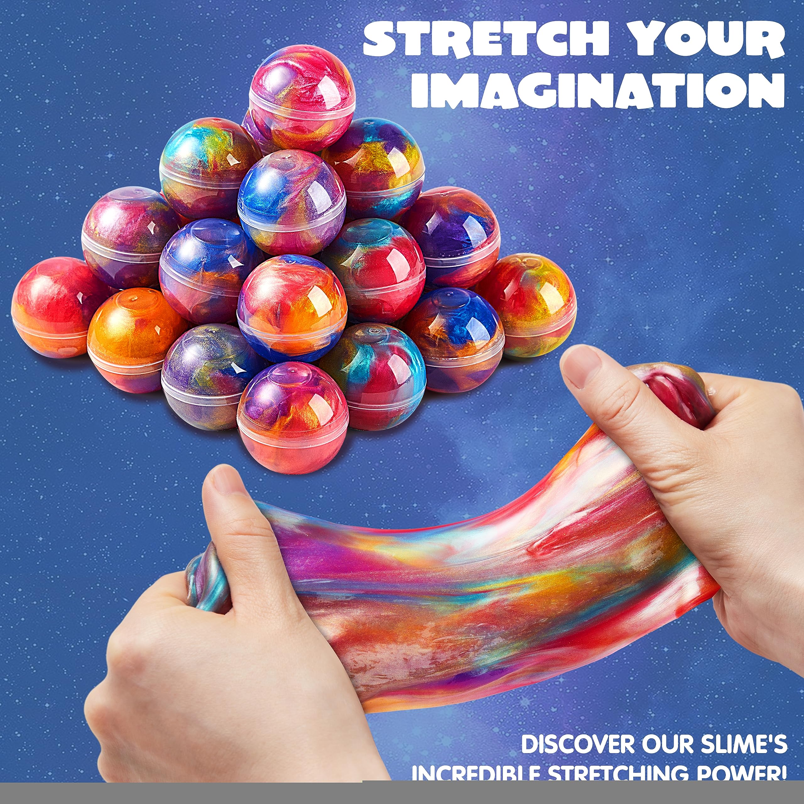 JOYIN Slime Party Favors, 24 Pack Galaxy Slime Ball Party Favors - Dehnbar, Nicht klebrig, Sauerei, Stressabbau und sicher für Mädchen und Jungen - Perfekt für Party, Klassenzimmer Belohnung - Image 6