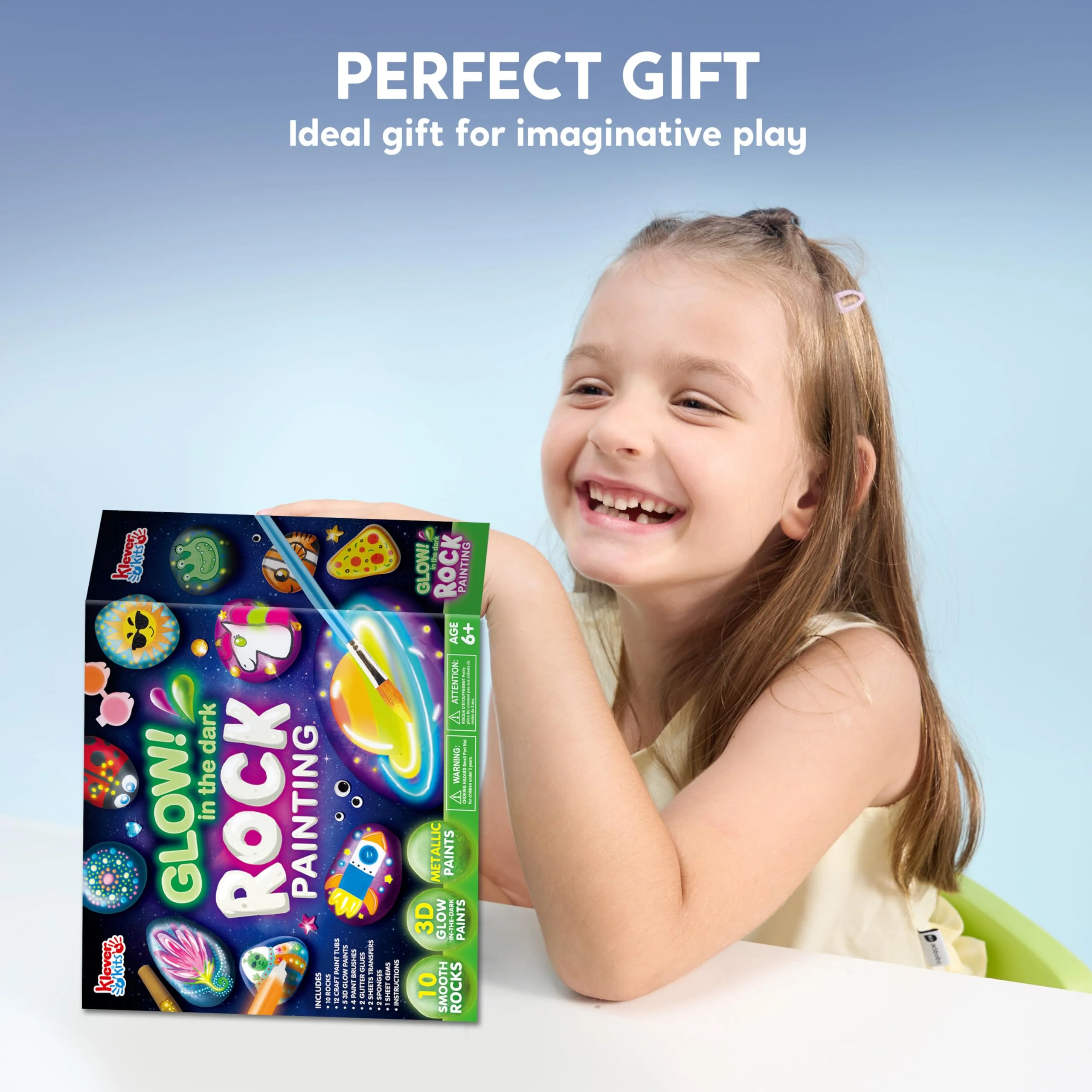 JOYIN Steine Bemalen Set Bastelset Kinder ab 6-12Jahre,Kreativ Steinmalerei,Bastelset Steine Malen Set für Kinder Basteln Geschenk Mädchen 6 7 8 9 10 11 12 Jahre,Im Dunkeln Leuchten,Halloween Geschenk - Image 3