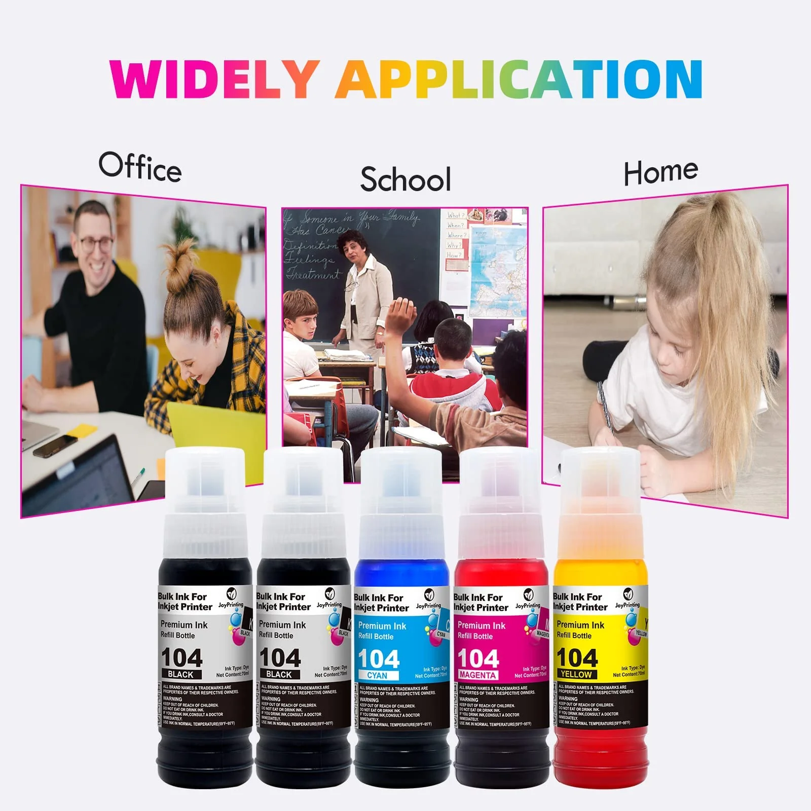 JoyPrinting 104 Tinte Kompatibel für Epson 104 Multipack Tintenflasche für Ecotank ET-2820 ET-2710 ET-2720 ET-2815 ET-2810 ET-2826 ET-1810 ET‑2711 ET-2712 ET-2715 ET-2714 ET-2721 ET-2726 ET-4800 - Image 8