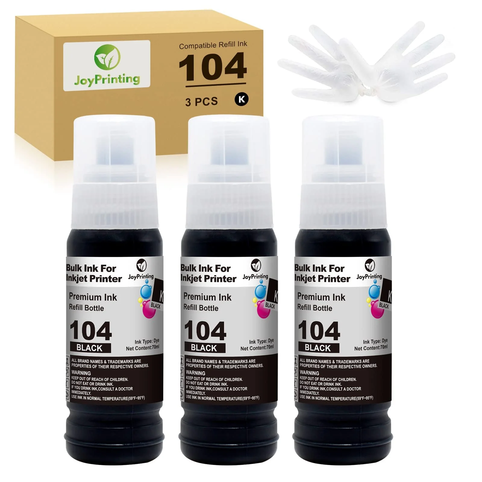 JoyPrinting 104 Tinte Kompatibel für Epson 104 Schwarz Tintenflasche Multipack für Ecotank ET-2820 ET-2710 ET-2720 ET-2815 ET-2810 ET-2826 ET-1810 ET‑2711 ET-2712 ET-2715 ET-2714 ET-2721 ET-2726 - Image 8