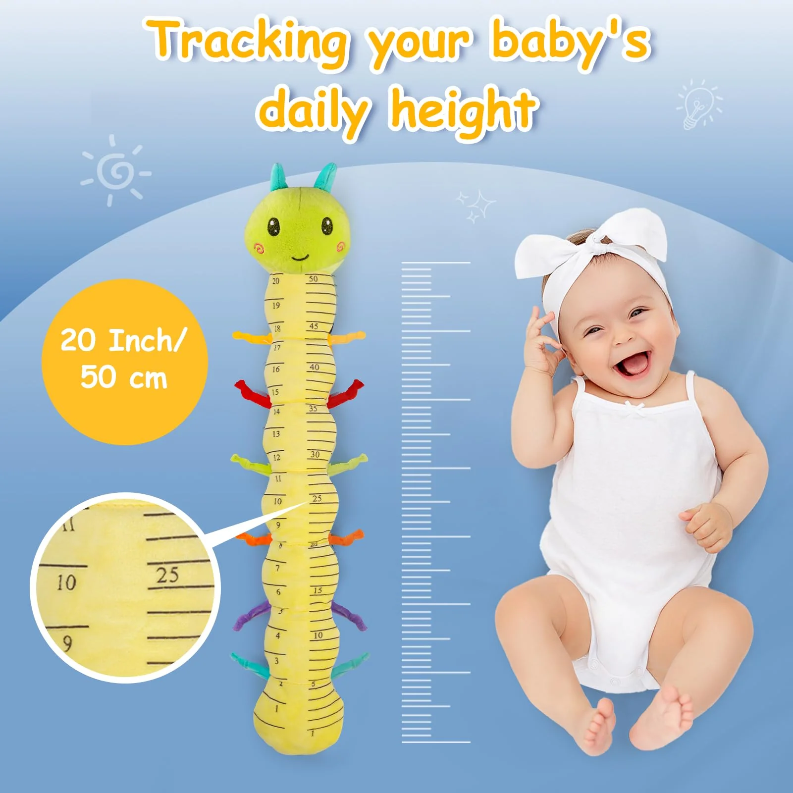 Joyreal Baby Spielzeug 0-6 Monate, 10-teiliges Set für Neugeborene Sensorikspielzeug, Baby Raupe Musikspielzeug, Rasseln, Bänder, Tummy Time Toys, Geschenk von 3, 6, 9 Monaten - Image 5