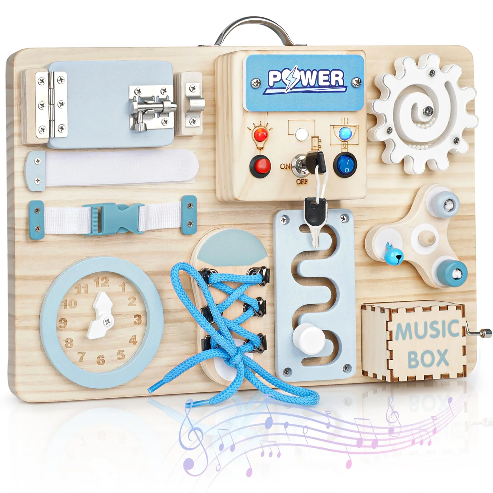 Joyreal LED Montessori Busy Board - Motorikbrett Monate Activity Board Motorikboard Montessori Spielzeug Brett Motorikspielzeug Sensorik Board