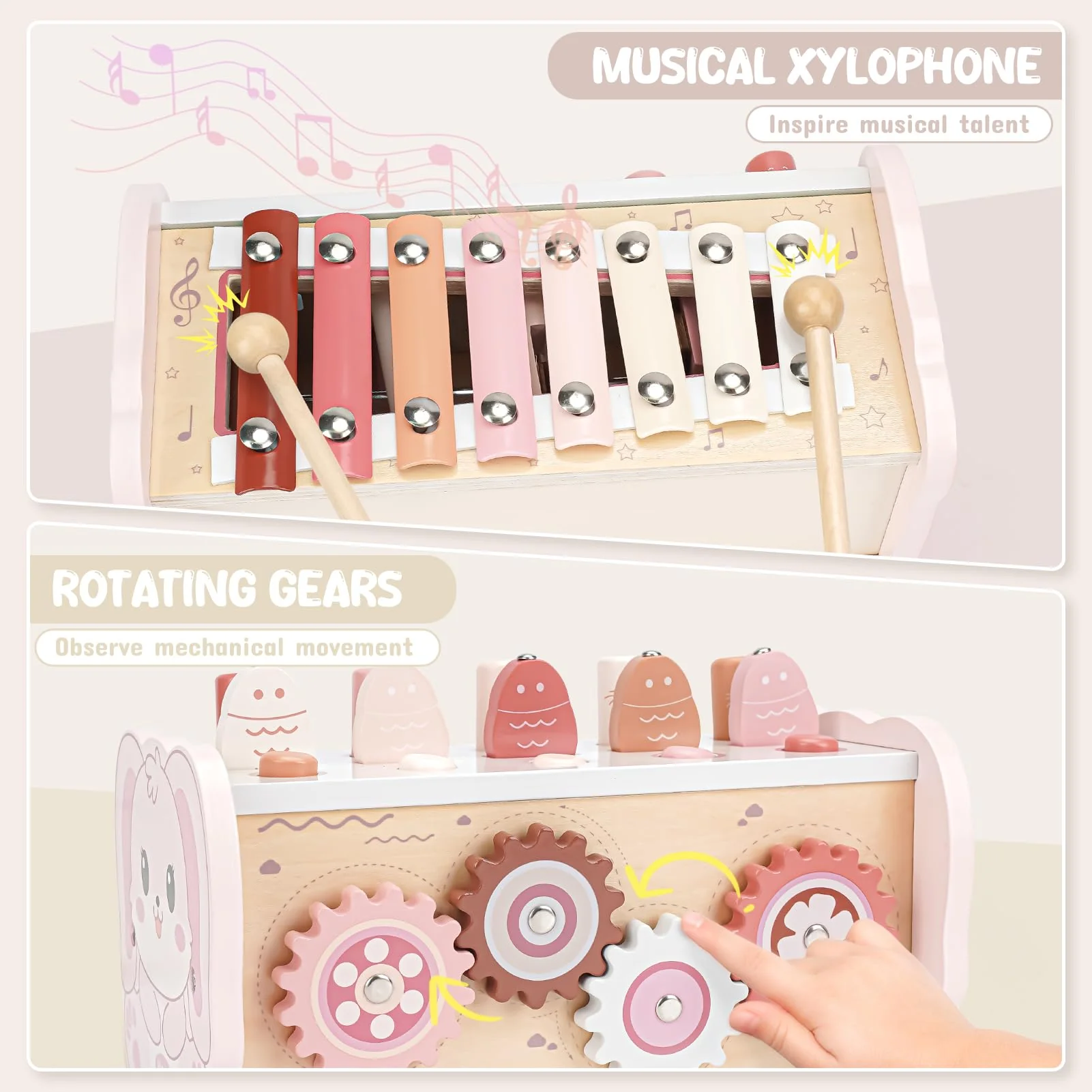 Joyreal Montessori Spielzeug ab 1 Jahr - Hammerspiel Holzspielzeug Baby, Xylophon Kinder 1 Jahr, Angelspiel Motorikspielzeug, Lernspielzeug Geschenke ab 1 2 3 Jahre Mädchen Junge - Image 6