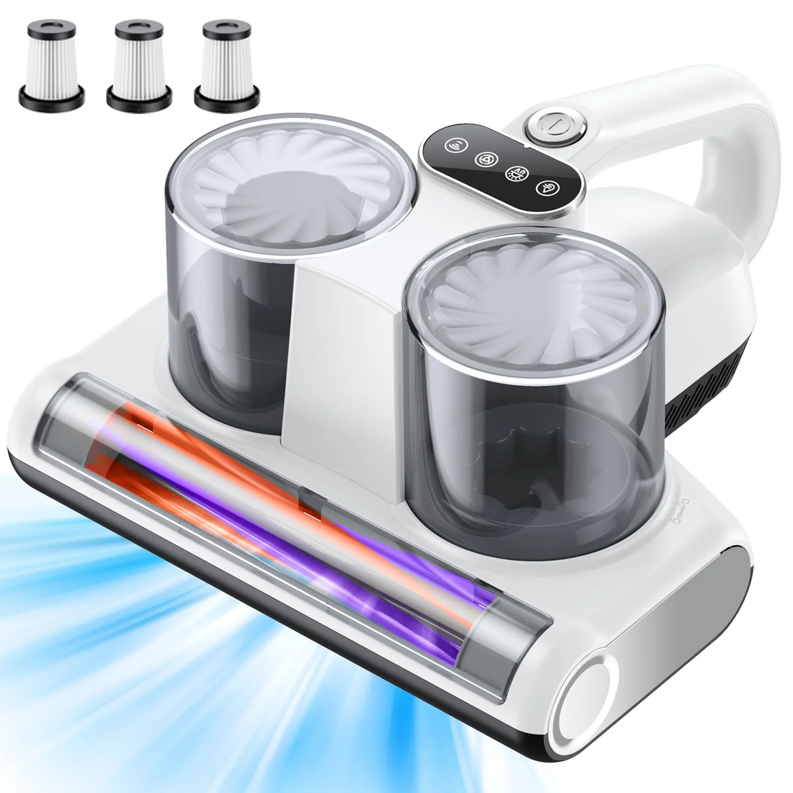JPHYLL Milbensauger für Matratzen Milbenstaubsauger 16Kpa Saugkraft 253.7nm UV-C Licht Bettstaubsauger mit 3 HEPA Filter Ultraschall Hitze Bürstenrolle Technologien Weiß - Image 7