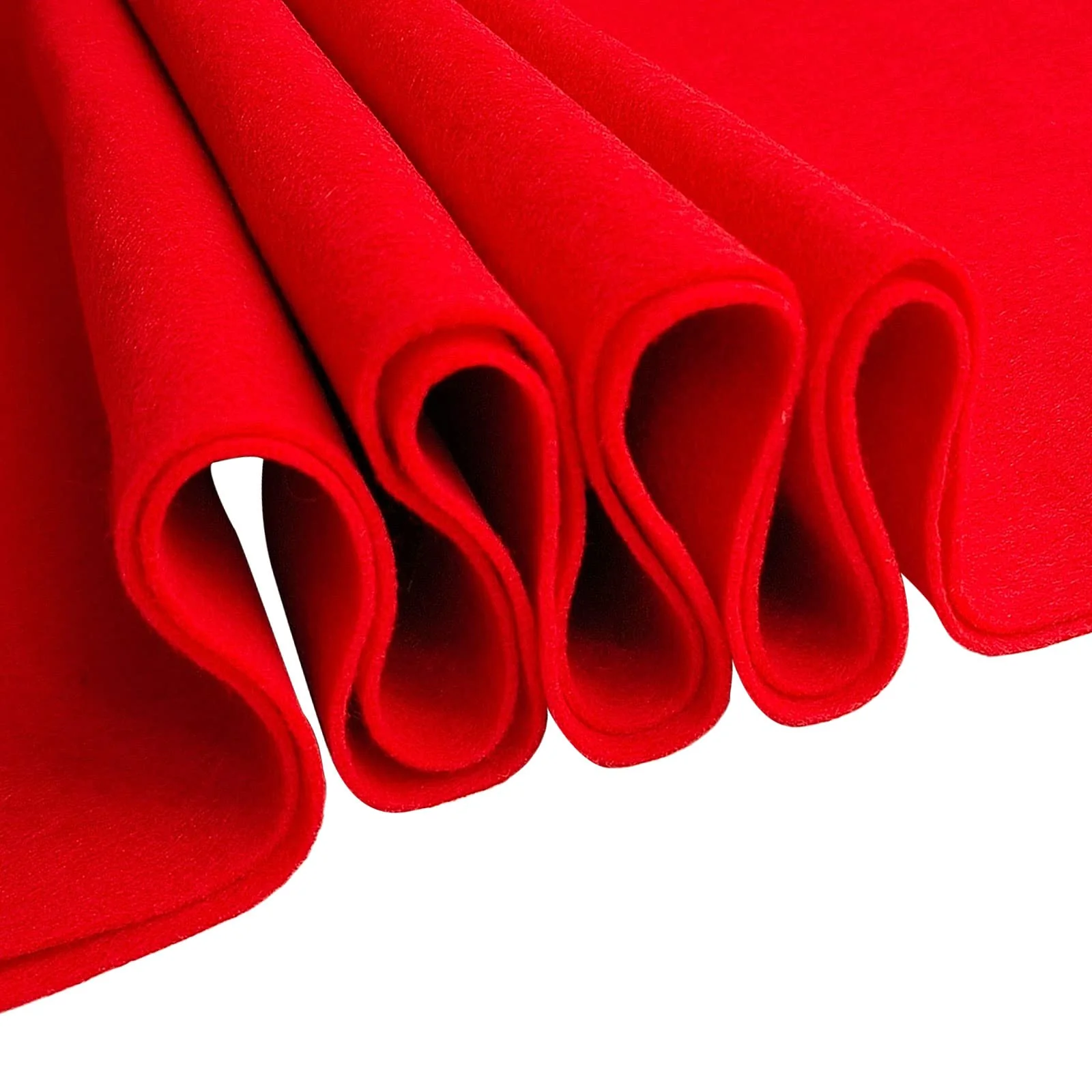 Jtnohx Filz, 1,4 mm dicker Bastelfilz, 90x90cm Filzstoff, Weicher Farbe Filz für Kunst- und Bastelprojekte (Rot)