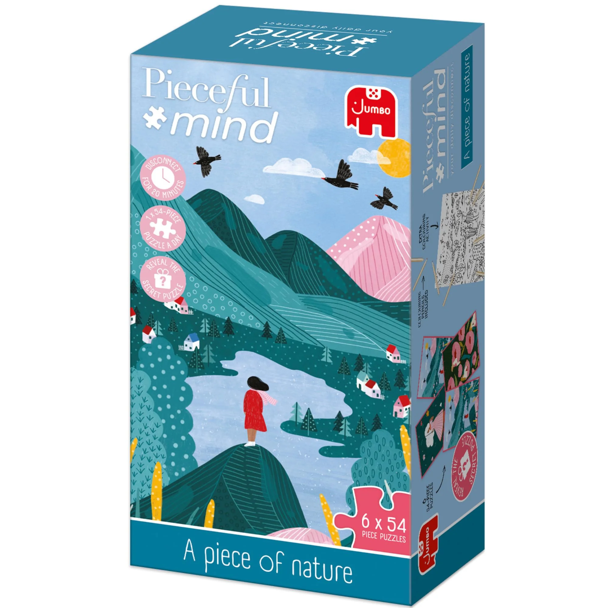 Jumbo Peace by Piece - Pieceful Mind - A Piece of Nature, EIN Stück Natur - 7 Tage 7 Puzzle mit je 54 Teilen, Ausmalbild inkl., für Erwachsende - Image 3