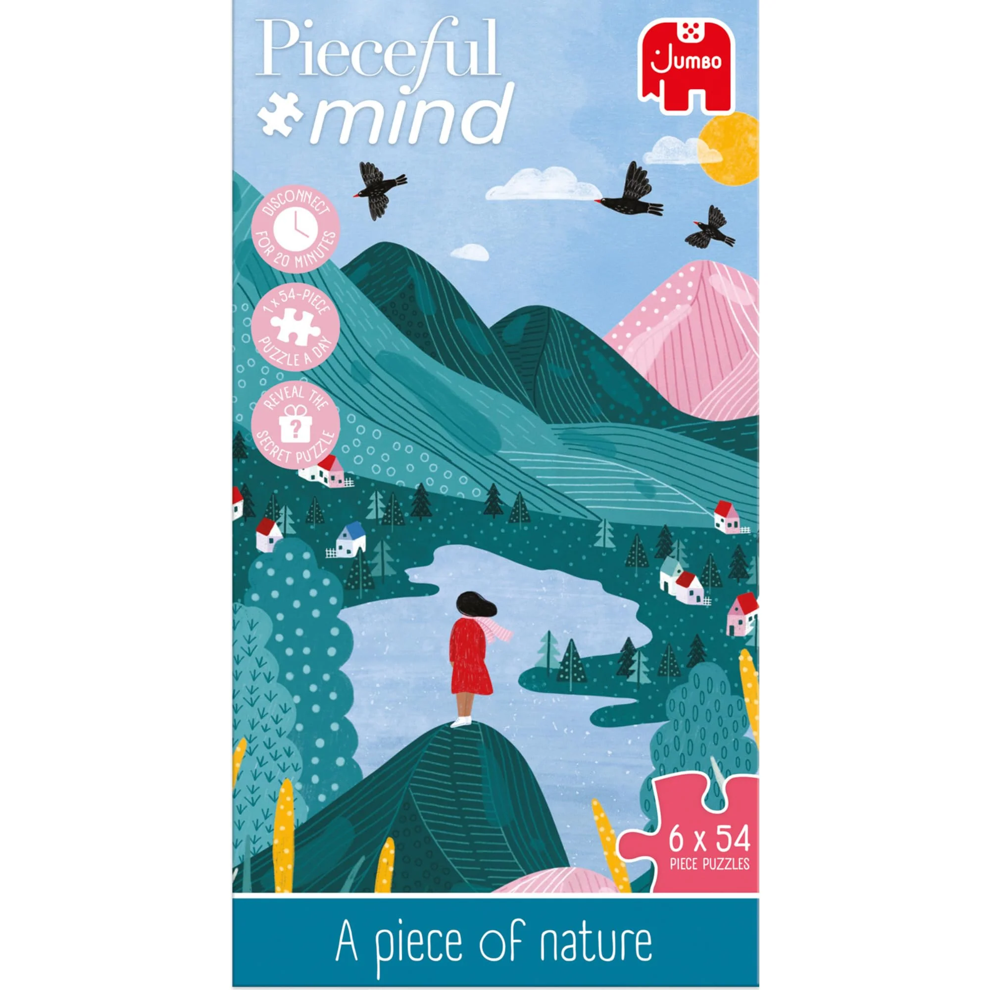Jumbo Peace by Piece - Pieceful Mind - A Piece of Nature, EIN Stück Natur - 7 Tage 7 Puzzle mit je 54 Teilen, Ausmalbild inkl., für Erwachsende - Image 4