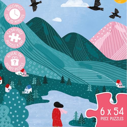 Jumbo Peace by Piece - Pieceful Mind - A Piece of Nature, EIN Stück Natur - 7 Tage 7 Puzzle mit je 54 Teilen, Ausmalbild inkl., für Erwachsende - Image 7