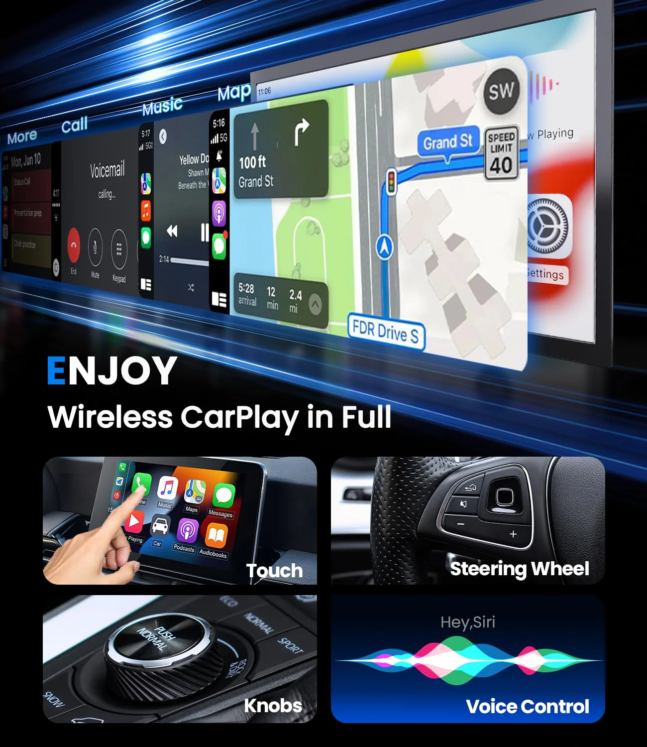 Jumpeak CarPlay Wireless Adapter 2025 Upgrade von Wired CarPlay auf Wireless, Mini-USB-Design für Autos mit Wired CarPlay, Plug und Play, Schnelle und Stabile Verbindung für CarPlay mit iPhone - Image 4