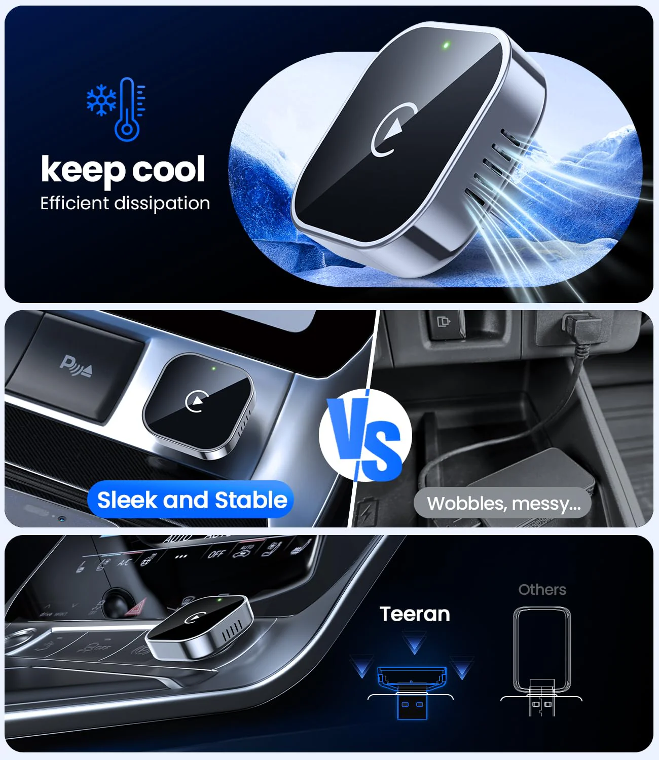 Jumpeak CarPlay Wireless Adapter 2025 Upgrade von Wired CarPlay auf Wireless, Mini-USB-Design für Autos mit Wired CarPlay, Plug und Play, Schnelle und Stabile Verbindung für CarPlay mit iPhone - Image 5