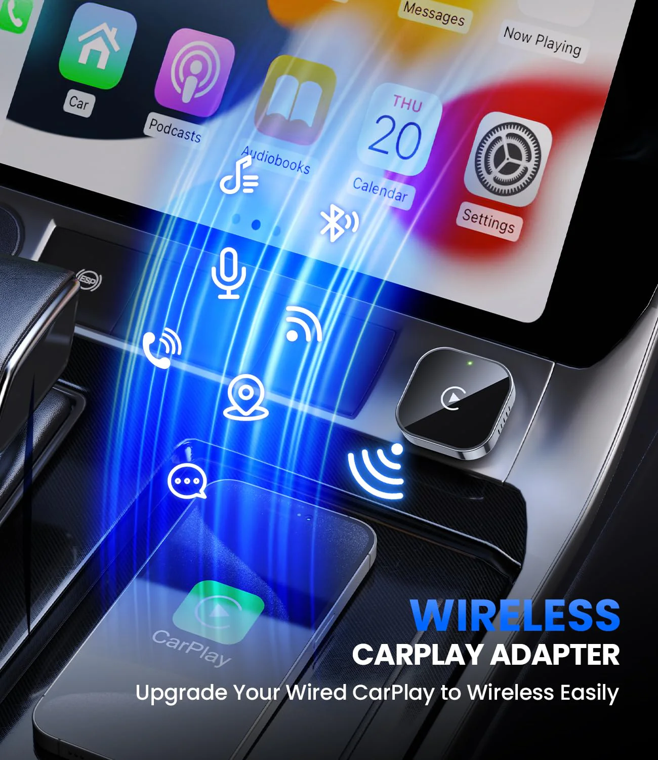 Jumpeak CarPlay Wireless Adapter 2025 Upgrade von Wired CarPlay auf Wireless, Mini-USB-Design für Autos mit Wired CarPlay, Plug und Play, Schnelle und Stabile Verbindung für CarPlay mit iPhone - Image 9