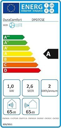 Jung AIR TV07 mobile Klimaanlage mit Fernbedienung, 4,1 KW, 14000BTU, 60dB, 24h-Timer, Entfeuchtungsfunktion, Klimagerät Mobil mit Abluftschlauch, Energieklasse A, 140m³ Raum Kühlung, Weiss - Image 6