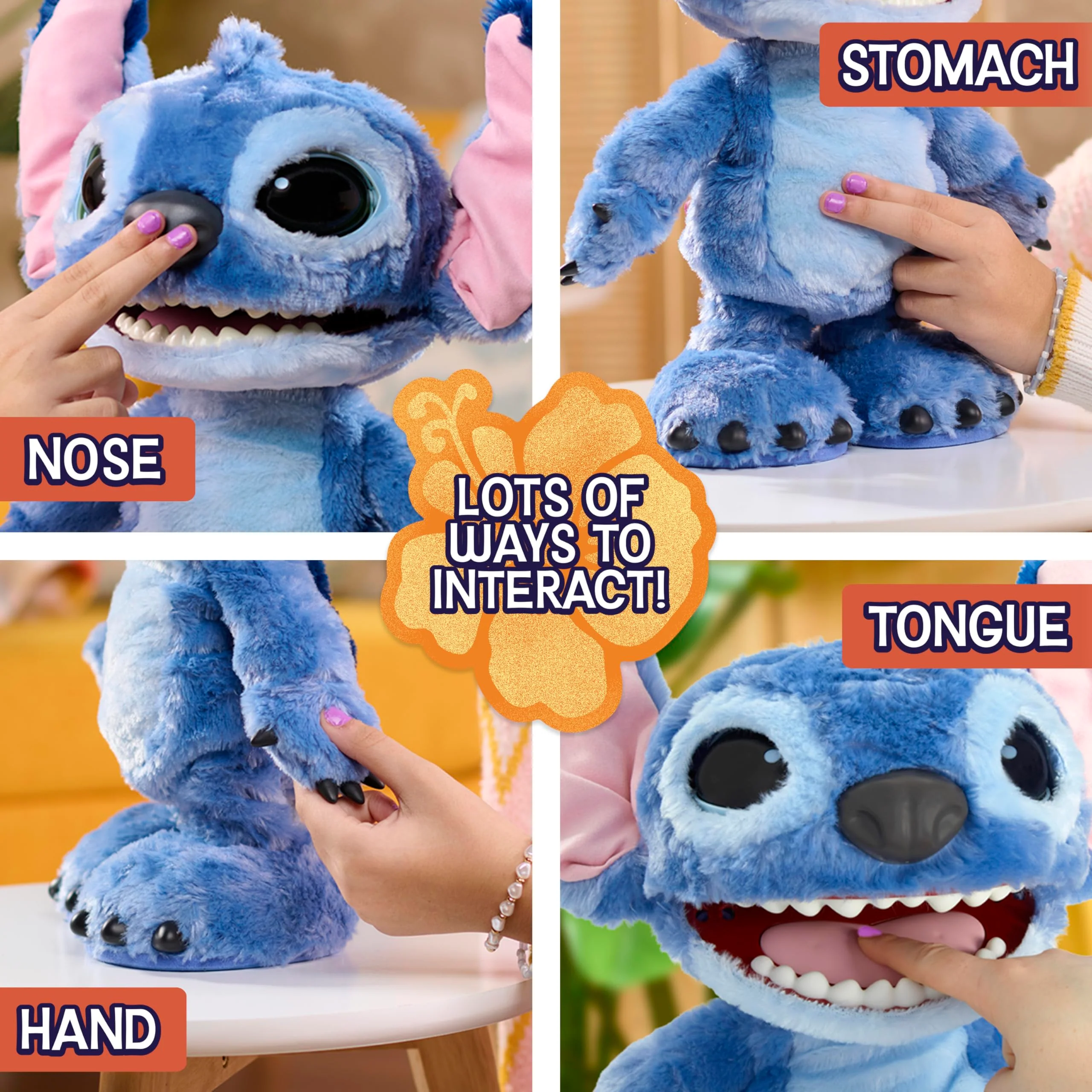 Just Play Disney Ultimate Stitch – Funktionsplüschtier, 100+ Geräusche und Reaktionen, ab 3 Jahre, 43cm, interaktiv, Kuscheltier - Image 7