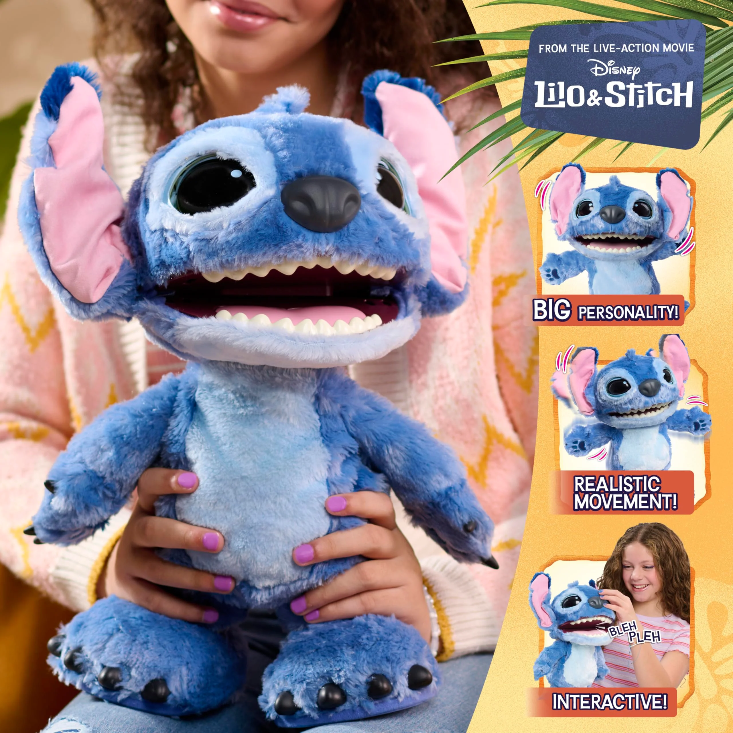 Just Play Disney Ultimate Stitch – Funktionsplüschtier, 100+ Geräusche und Reaktionen, ab 3 Jahre, 43cm, interaktiv, Kuscheltier - Image 8
