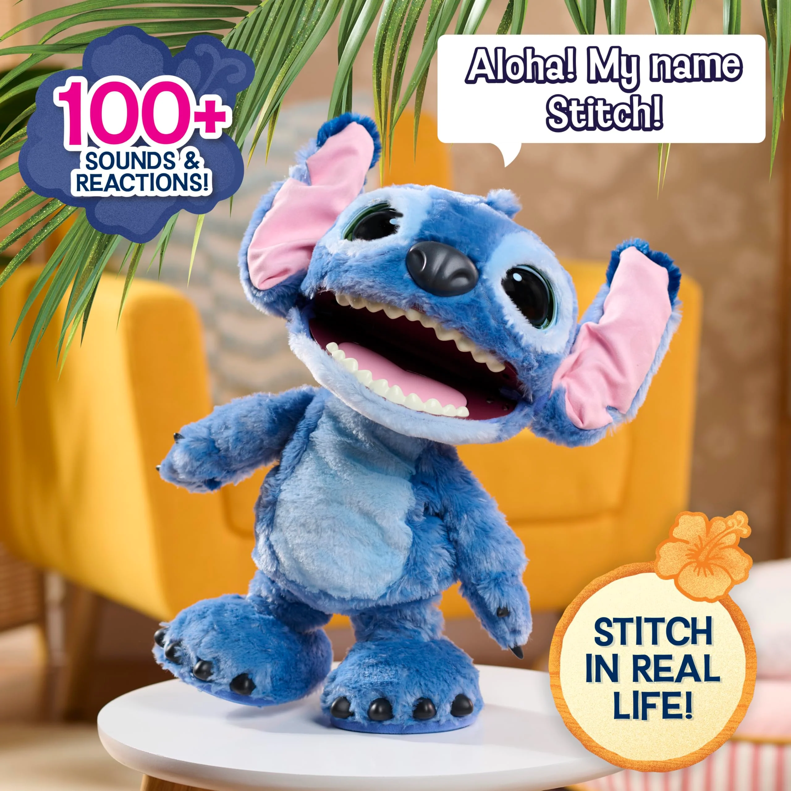 Just Play Disney Ultimate Stitch – Funktionsplüschtier, 100+ Geräusche und Reaktionen, ab 3 Jahre, 43cm, interaktiv, Kuscheltier - Image 9