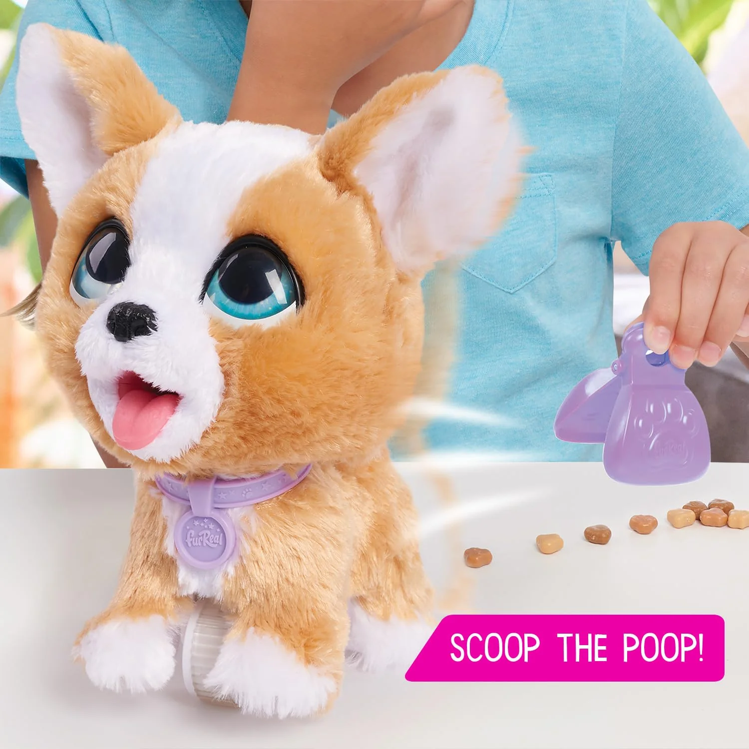Just Play furReal Poop-A-Lots Corgi interaktives Spielzeug, 20 cm groß, hüpfender Plüschwelpe, 14-teilig, Kinderspielzeug ab 4 Jahren - Image 5