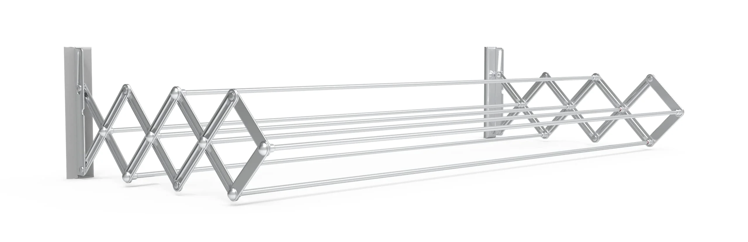JUWEL Wäschetrockner Ruck Zuck 100 (Trockenlänge 6,6 m, Wandtrockner ausziehbar, Breite 100 cm, max. Belastbarkeit 20 kg) 40132, Silber - Image 2