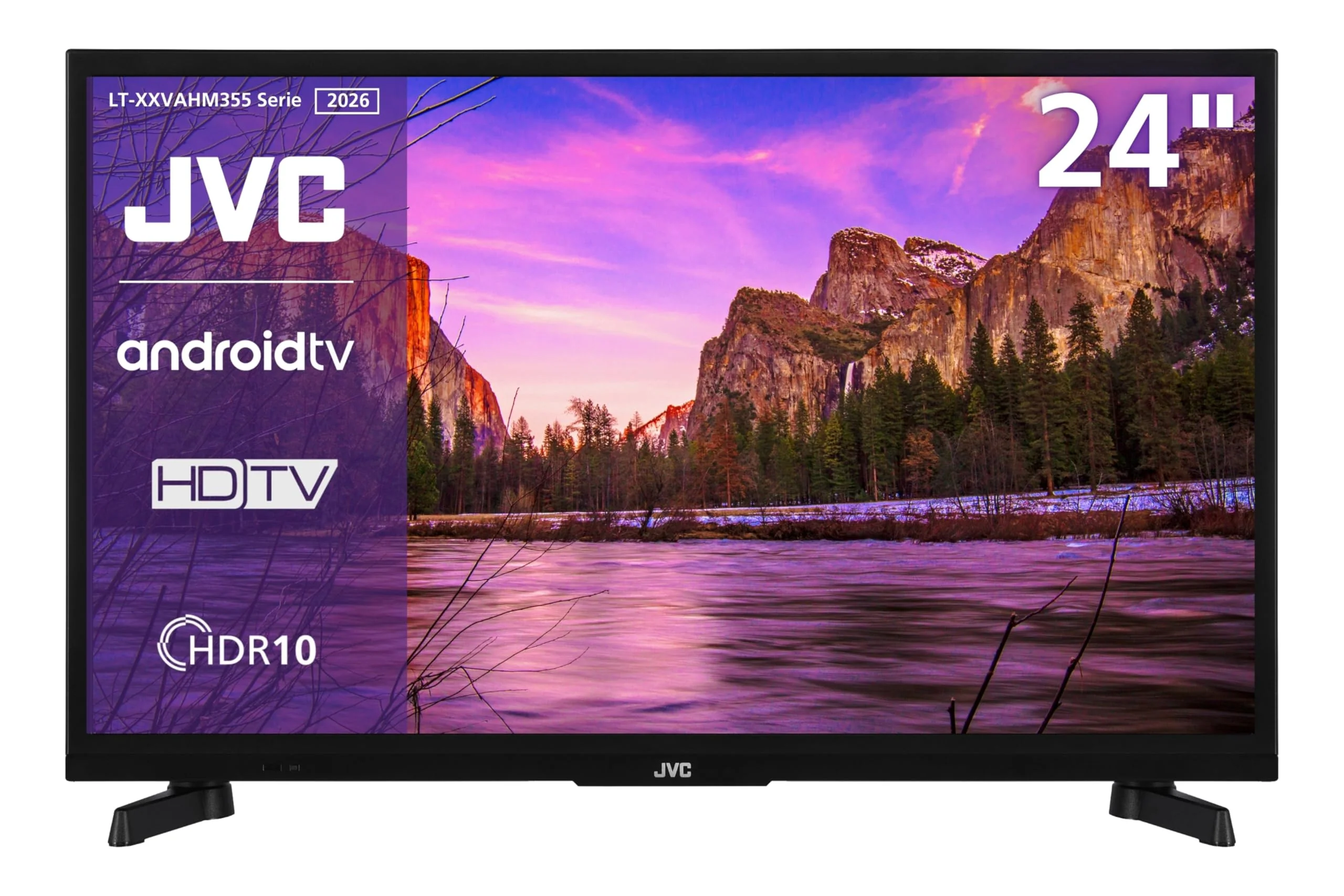 JVC Fernseher 24 Zoll Android Smart TV - HDR Fernseher mit HD Auflösung, Bluetooth und Triple-Tuner, LED TV LT-24VAHM355 (2026)