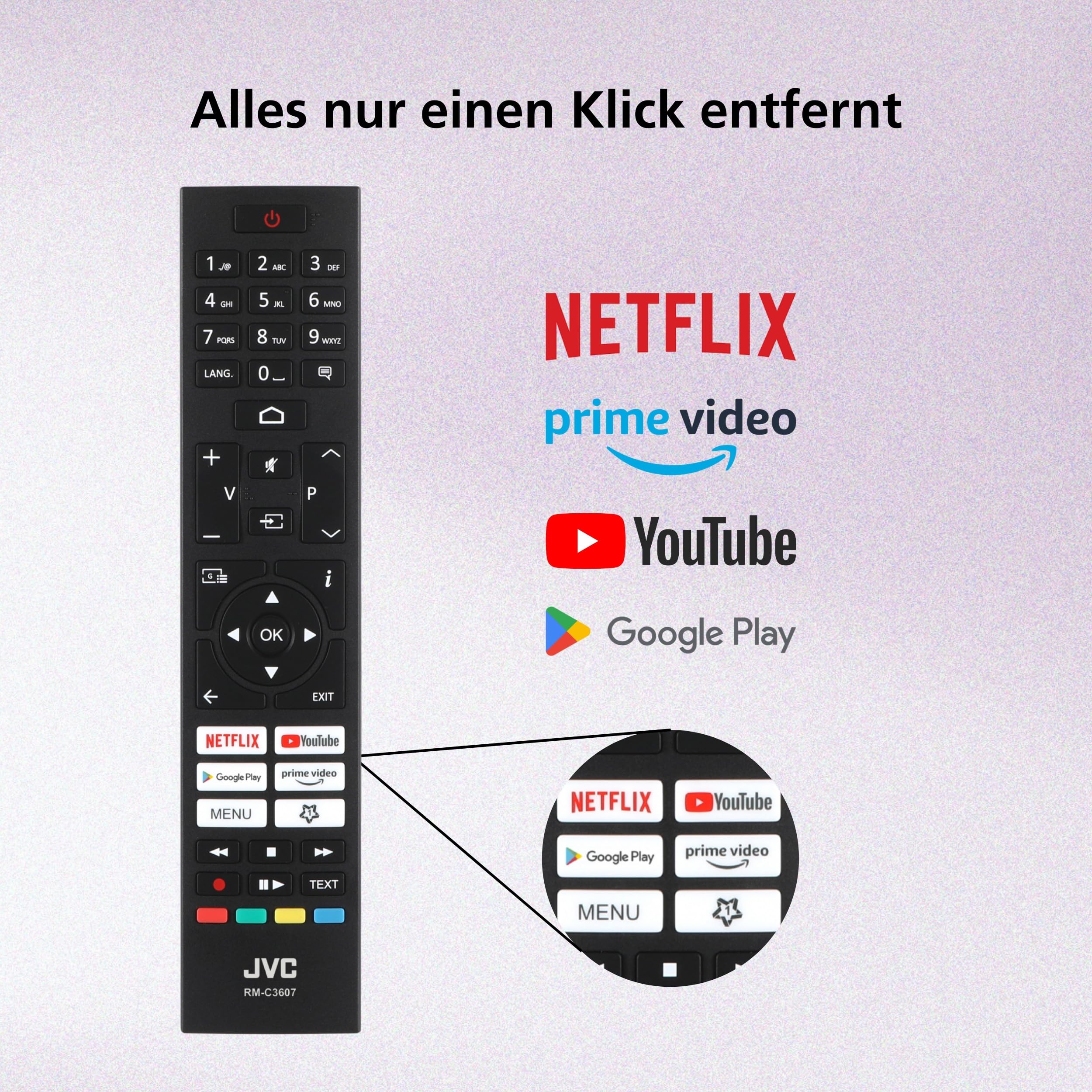 JVC Fernseher 24 Zoll Android Smart TV - HDR Fernseher mit HD Auflösung, Bluetooth und Triple-Tuner, LED TV LT-24VAHM355 (2026) - Image 8