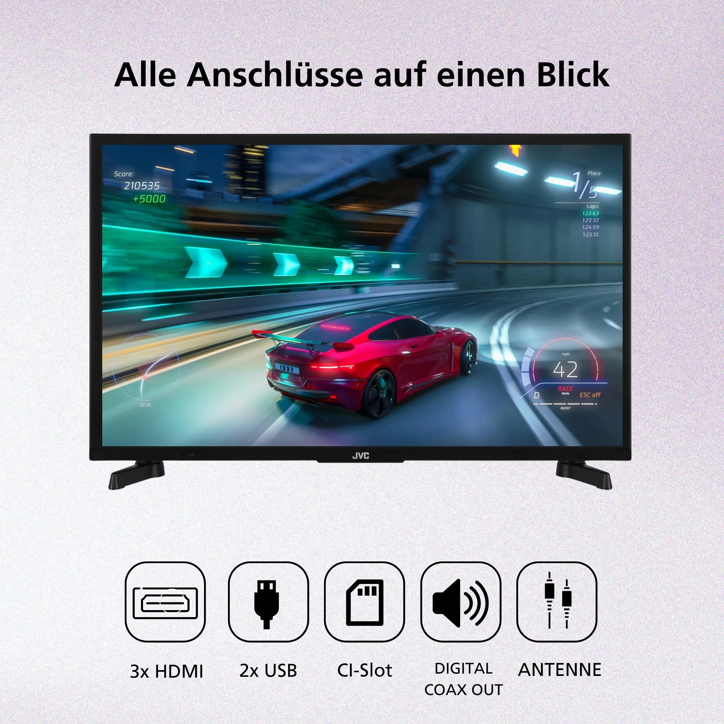 JVC Fernseher 24 Zoll Android Smart TV - HDR Fernseher mit HD Auflösung, Bluetooth und Triple-Tuner, LED TV LT-24VAHM355 (2026) - Image 9