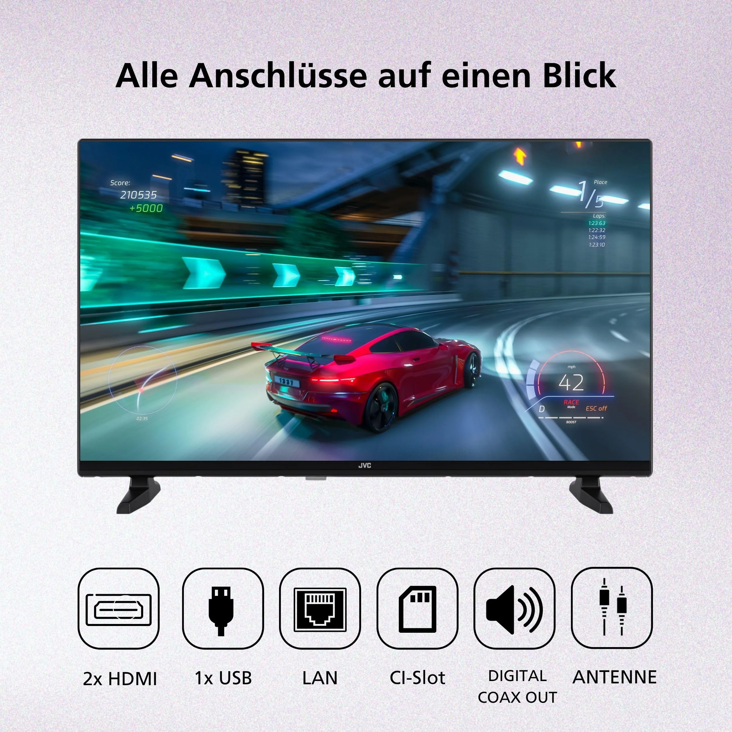 JVC Fernseher 32 Zoll Smart TV VIDAA HD-Ready HDR Fernseher mit 80 cm Bildschirmdiagonale und integriertem Triple-Tuner, LED TV LT-32VDH2555 (2026) - Image 9