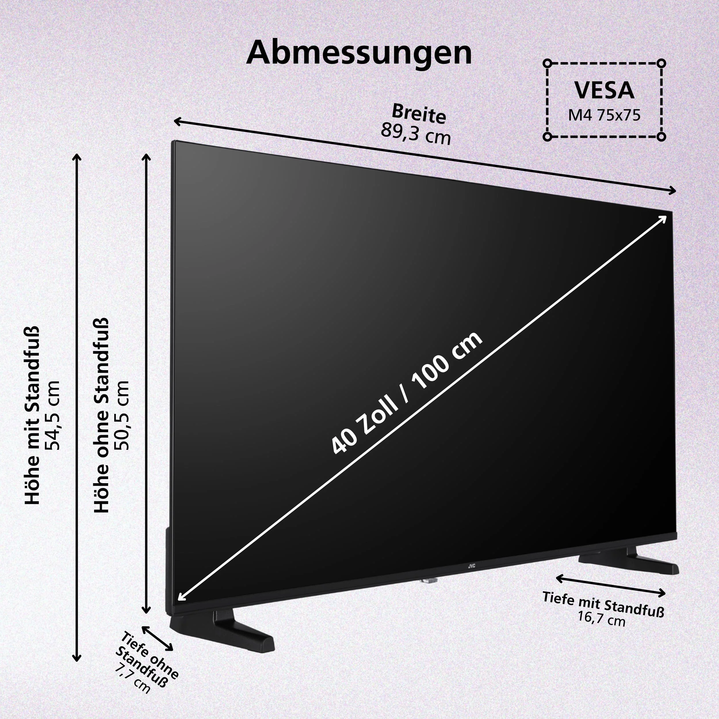 JVC Fernseher 40 Zoll Smart TV VIDAA Full HD HDR Fernseher mit 100 cm Bildschirmdiagonale und integriertem Triple-Tuner, LED TV LT-40VDF2555 (2026) - Image 10
