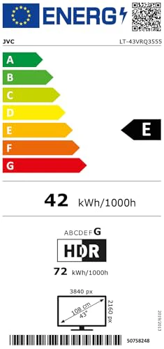 JVC Fernseher 43 Zoll Fire TV 4K QLED Smart TV mit Dolby Vision HDR, Dolby Atmos, Alexa Sprachsteuerung und Triple Tuner, UHD Fernseher LT-43VRQ3555 (2026) - Image 2