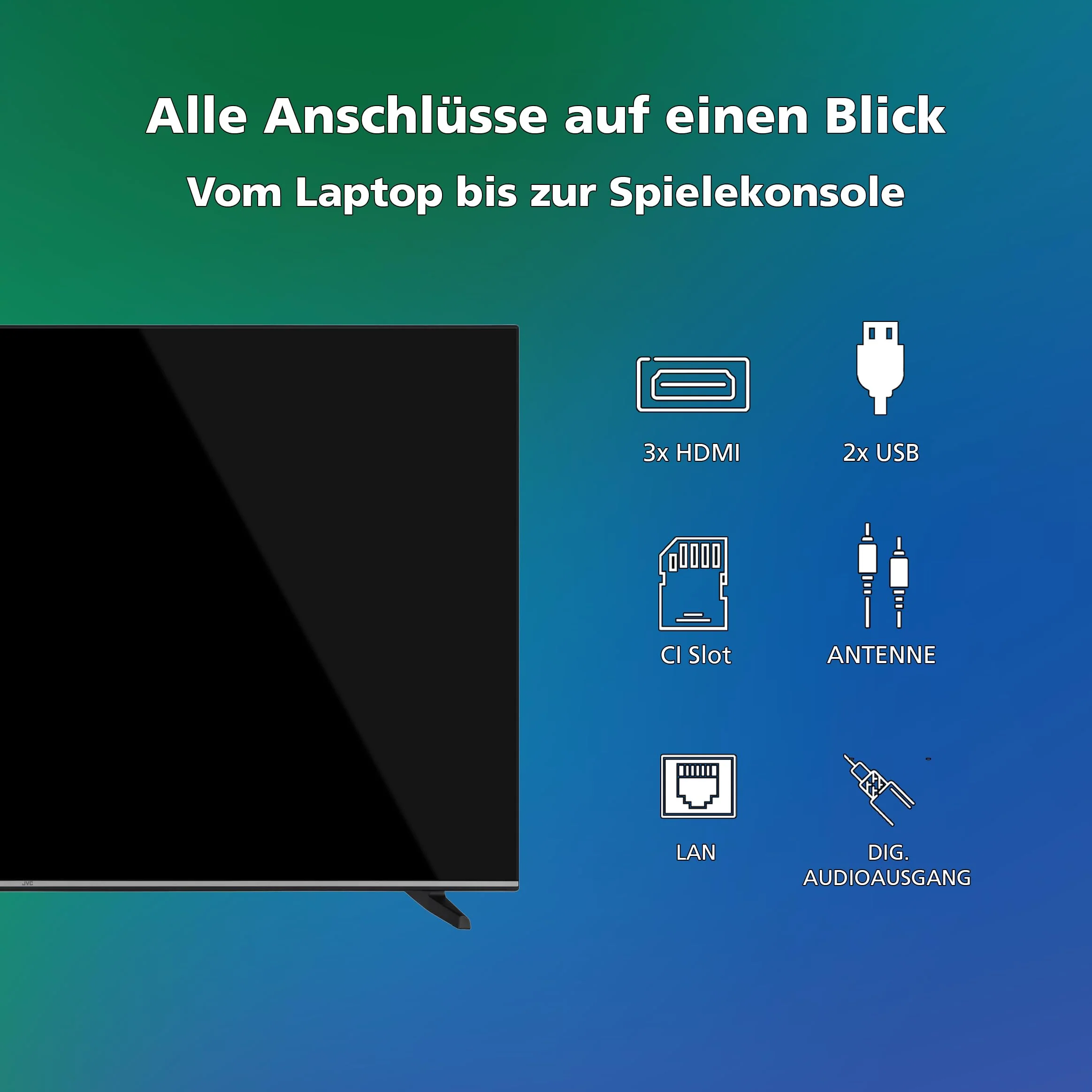 JVC Fernseher 50 Zoll Smart TV VIDAA LT-50VD3555 4K Fernseher UHD, HDR TV mit Dolby Vision und integriertem Triple-Tuner, LED TV schwarz - Image 10
