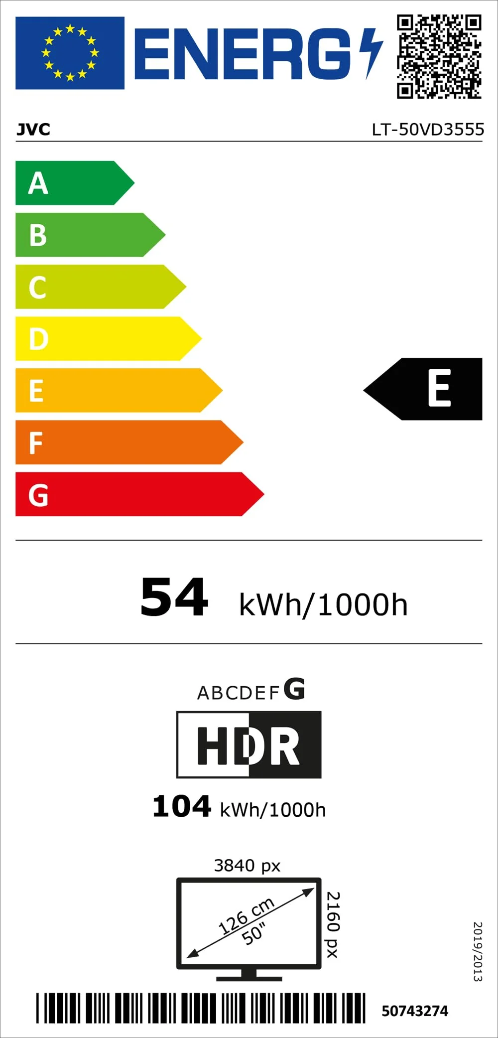 JVC Fernseher 50 Zoll Smart TV VIDAA LT-50VD3555 4K Fernseher UHD, HDR TV mit Dolby Vision und integriertem Triple-Tuner, LED TV schwarz - Image 8