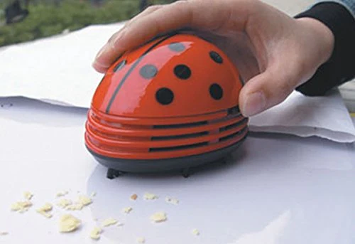 Jzhen Mini Tischsauger, Elektrischer Tisch-Staubsauger, Marienkäfer Design Staub Reiniger(Rot) - Image 12
