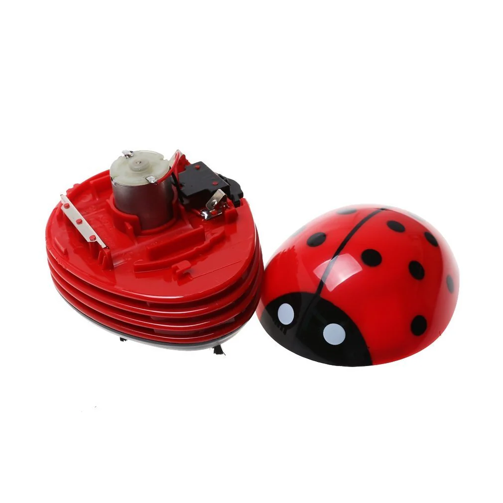 Jzhen Mini Tischsauger, Elektrischer Tisch-Staubsauger, Marienkäfer Design Staub Reiniger(Rot) - Image 3