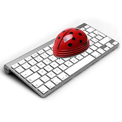 Jzhen Mini Tischsauger, Elektrischer Tisch-Staubsauger, Marienkäfer Design Staub Reiniger(Rot) - Image 4