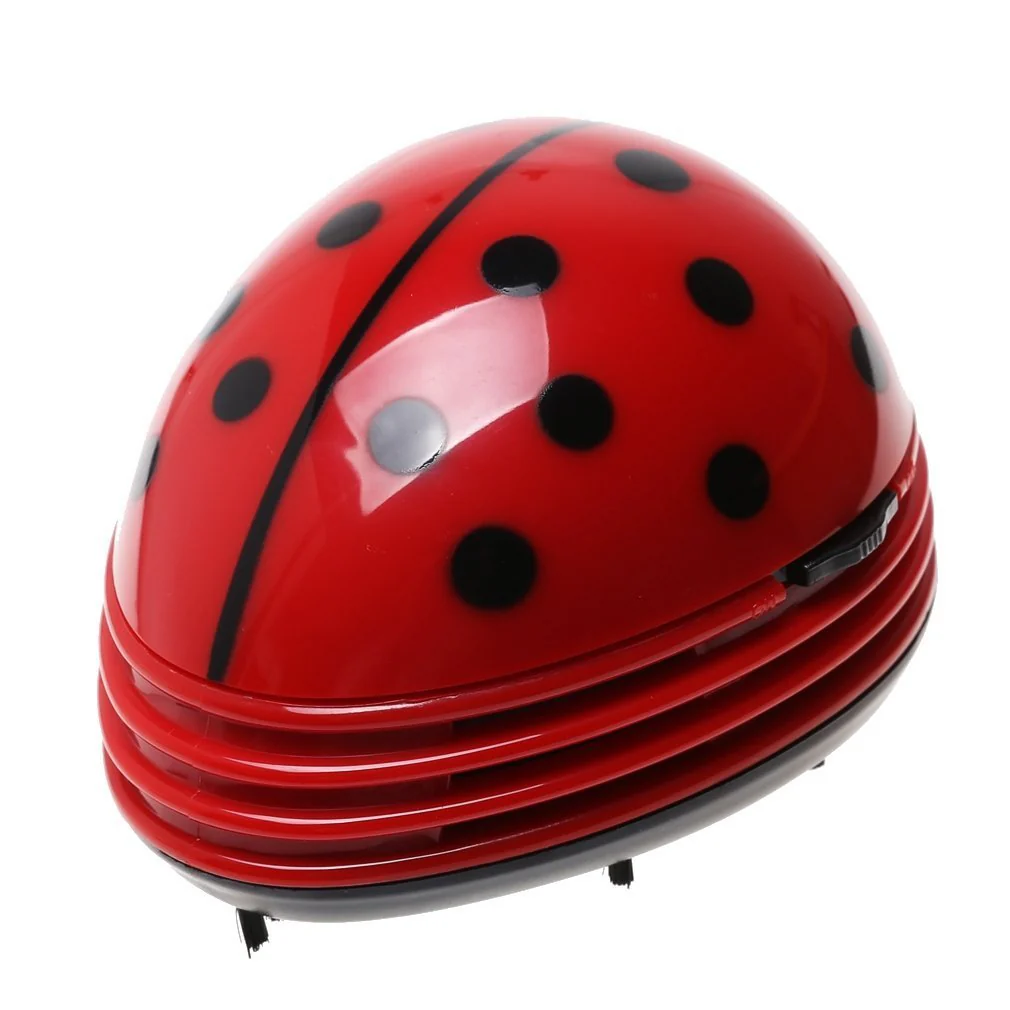 Jzhen Mini Tischsauger, Elektrischer Tisch-Staubsauger, Marienkäfer Design Staub Reiniger(Rot) - Image 6