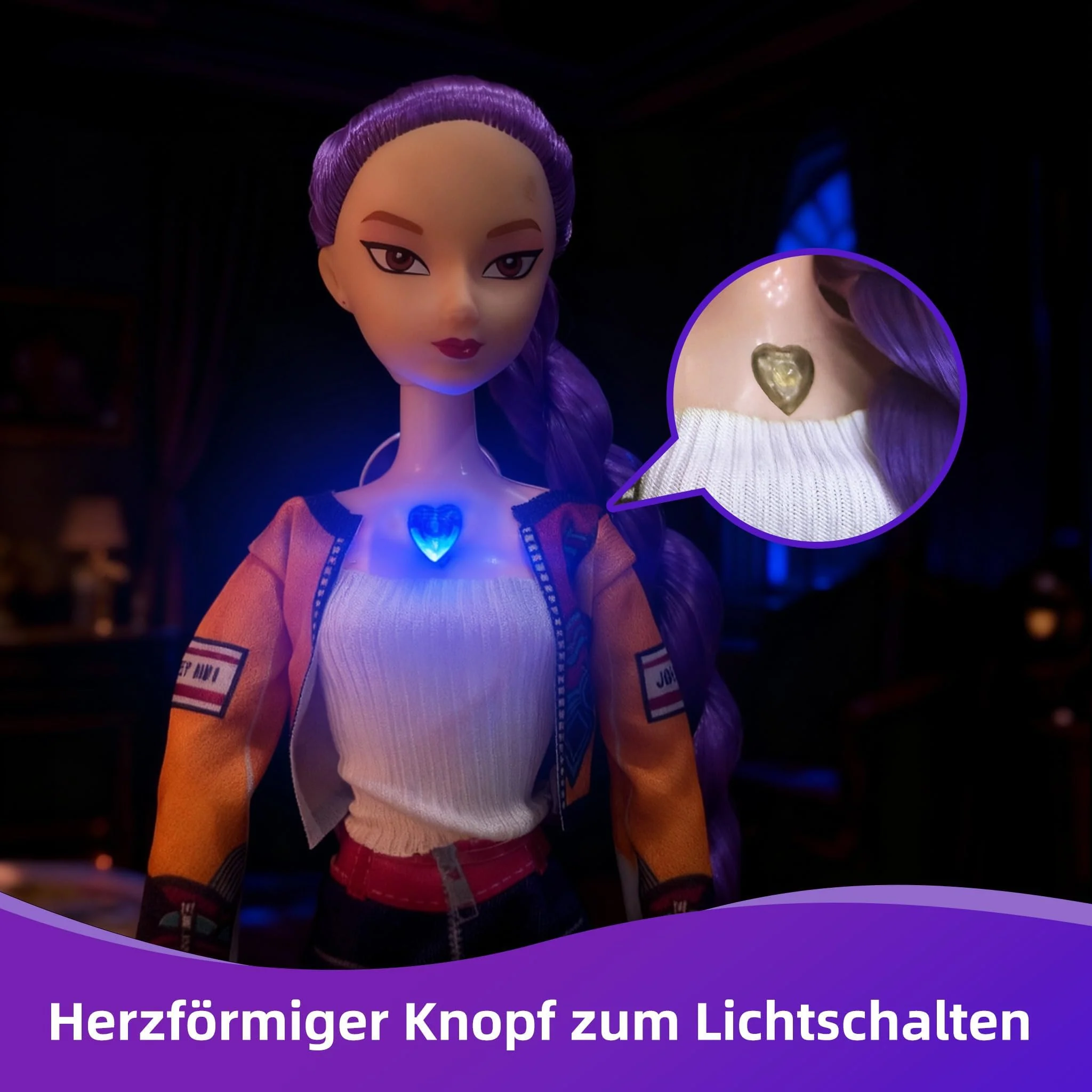 K Pop Demon Puppen, 29 cm Demon Hunter Merch Puppen 3er Set, K Pop Anime Merch Puppe mit Beweglichen Armen & Beinen, Rumi/Mira/Zoey Dolls zum Sammeln & als Fangeschenk (A) - Image 7