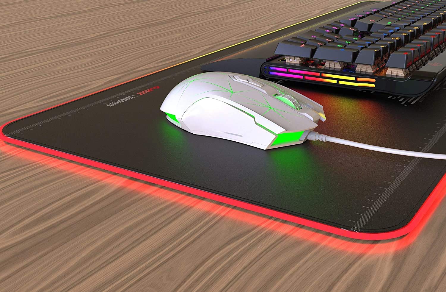 Kabelgebundene RGB Gaming Maus, 7 Tasten mit 2500 DPI, ergonomische LED-beleuchtete USB-Gamer-Mäuse Computer Laptop-PC, für Windows Mac OS Linux - Star Weiß - Image 4