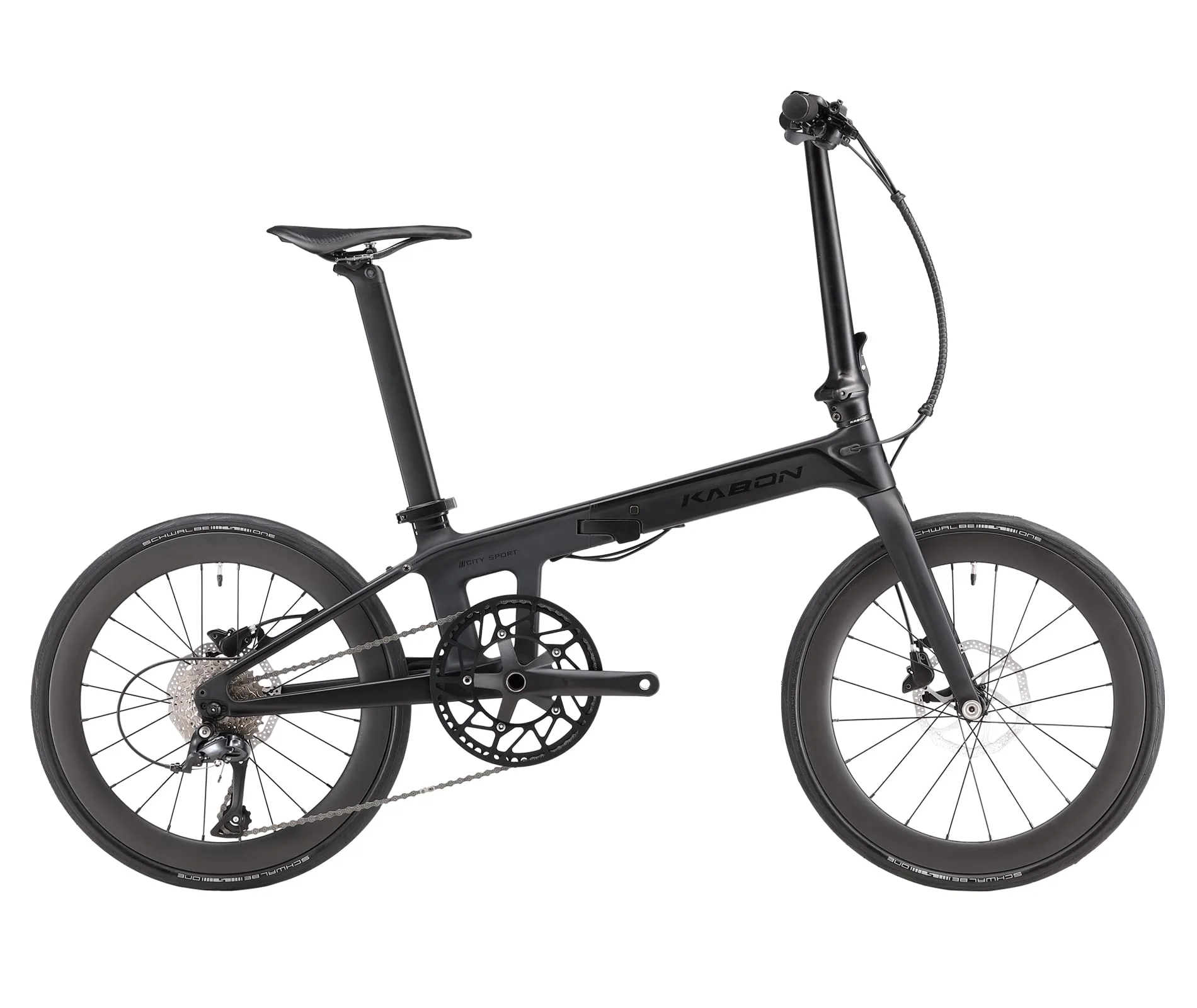 KABON Neues Upgrade Faltrad, 20 Zoll Carbon Fiber Rahmen mit Carbon Laufradsatz 9 Speed Mini City Bike Faltbares Fahrrad für Frauen Erwachsene Männer Ultra-Light (Schwarz) - Image 4