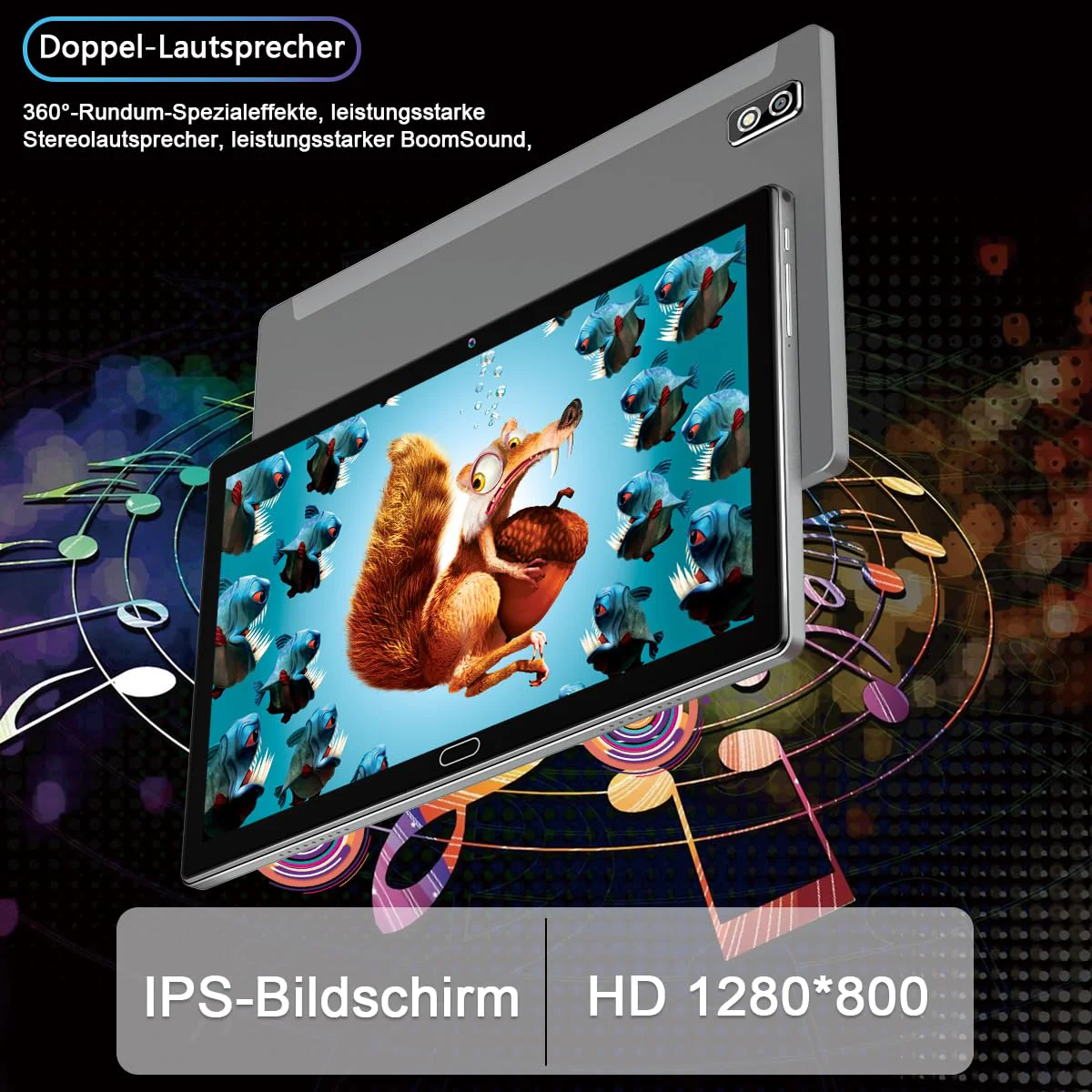 KADYBE 2025 Neueste Android Tablet 10 Zoll,2-in-1 Tablet Mit 2 SIM Slots 1 SD, 64GB ROM TF 512GB,Octa-Core,Tablets PC mit Tastatur Maus Schutzhülle,1080 LCD,5MP+13MP,WiFi GPS OTG-Typ C(Grau) - Image 6