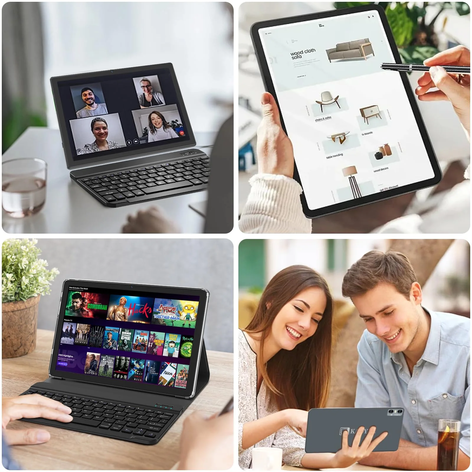 KADYBE Android 14 Tablet 10 Zoll, 64GB ROM (1TB TF),Tablet mit Tastatur Maus Stift, WLAN 6 Tablett PC | Octa-Core | Google GMS | 5+13 MP | 7000 mAh | 1080FHD | GPS- Grau - Image 3