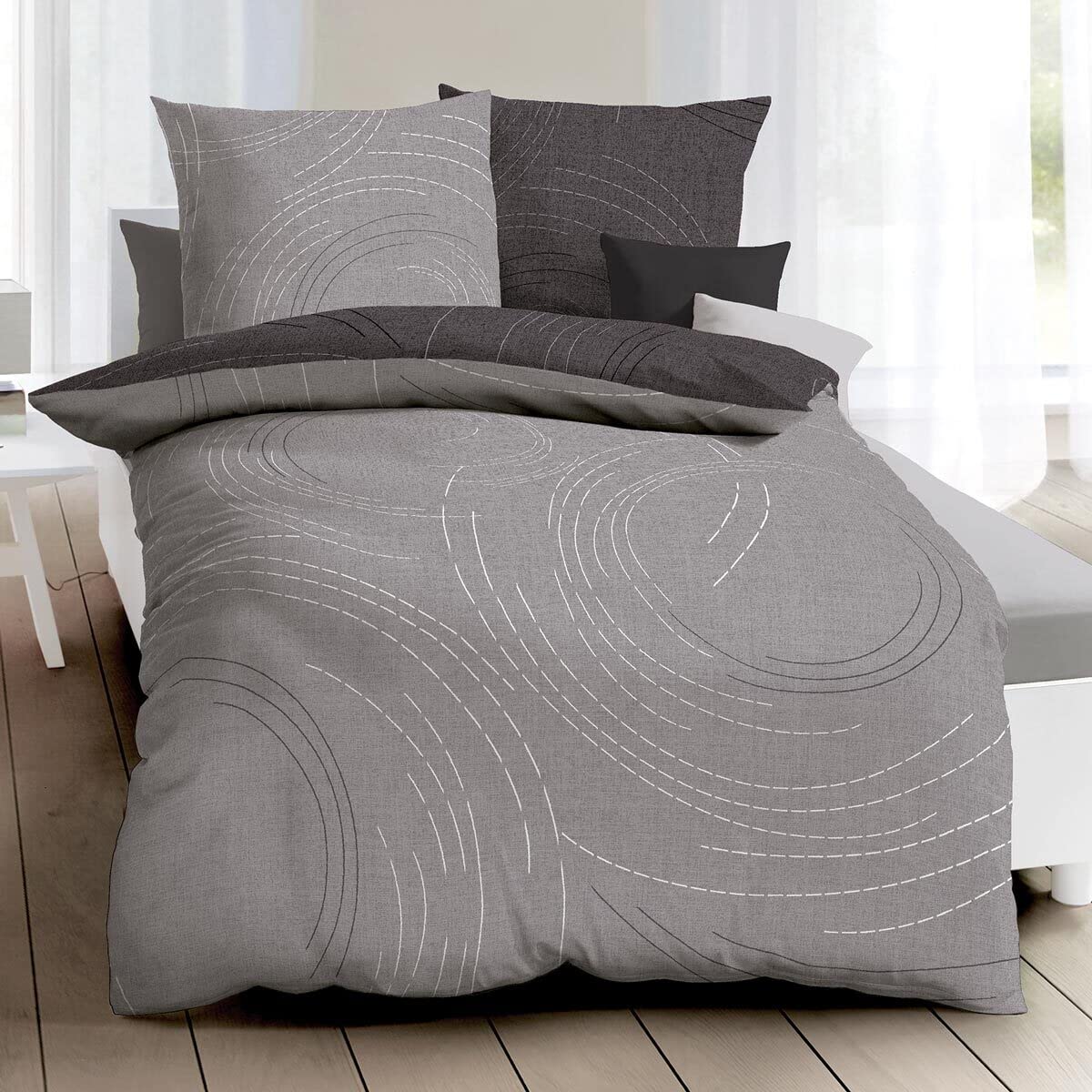 Kaeppel Mako-Satin Bettwäsche Jaro Zinn, 1 Bettbezug 135 x 200 cm + 1 Kissenbezug 80 x 80 cm - Image 6