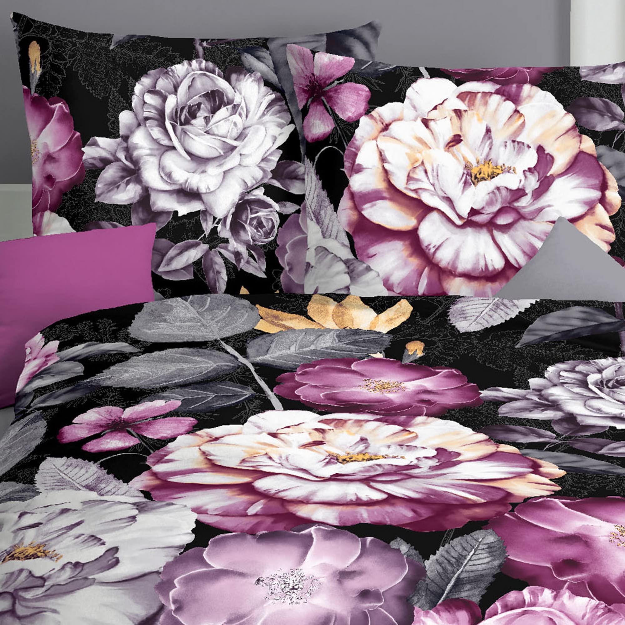 Kaeppel Mako-Satin Bettwäsche Serena schwarz 1 Bettbezug 155 x 220 cm + 1 Kissenbezug 80 x 80 cm - Image 2