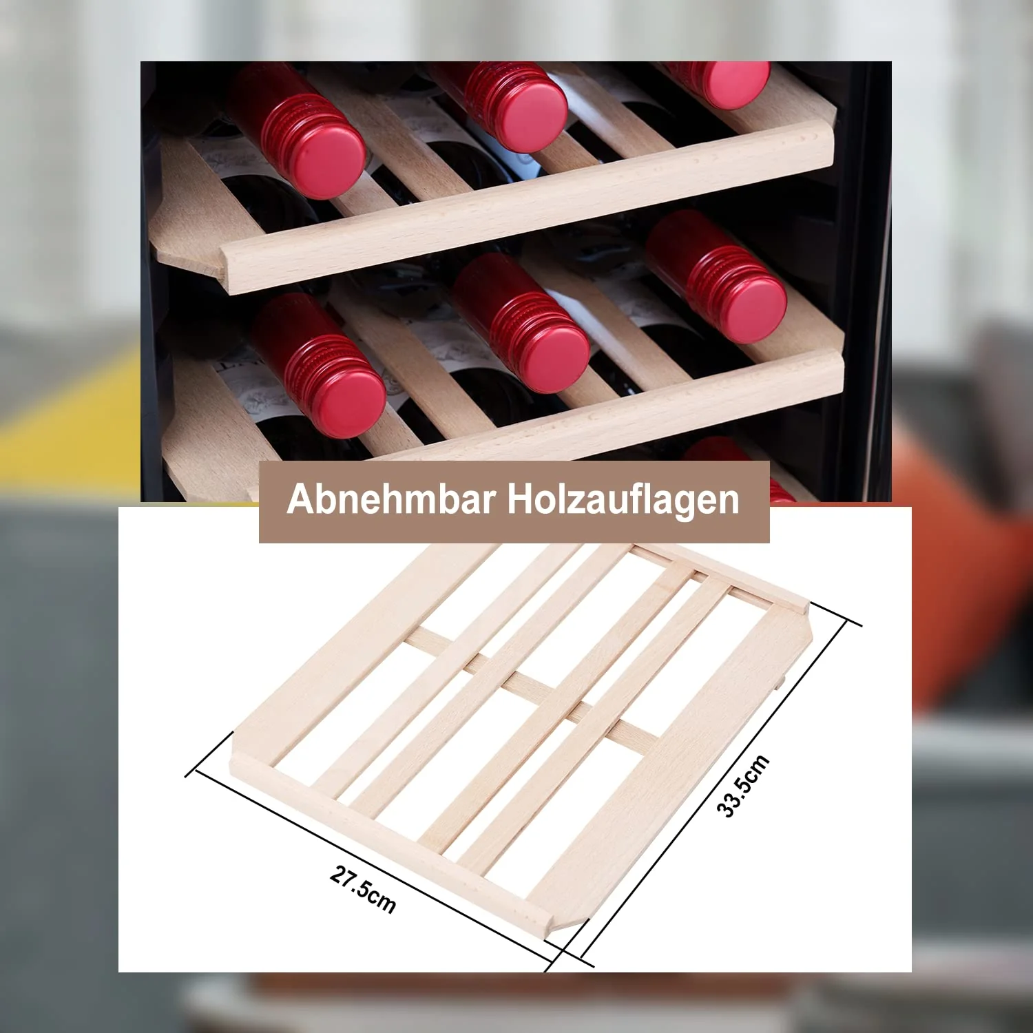 Kalamera Weinkühlschrank, 18 Flaschen 51 Liter Weinkühlschrank klein mit Kompressor, 5-18°C Kühlzone, KRC-51FCSS - Image 8